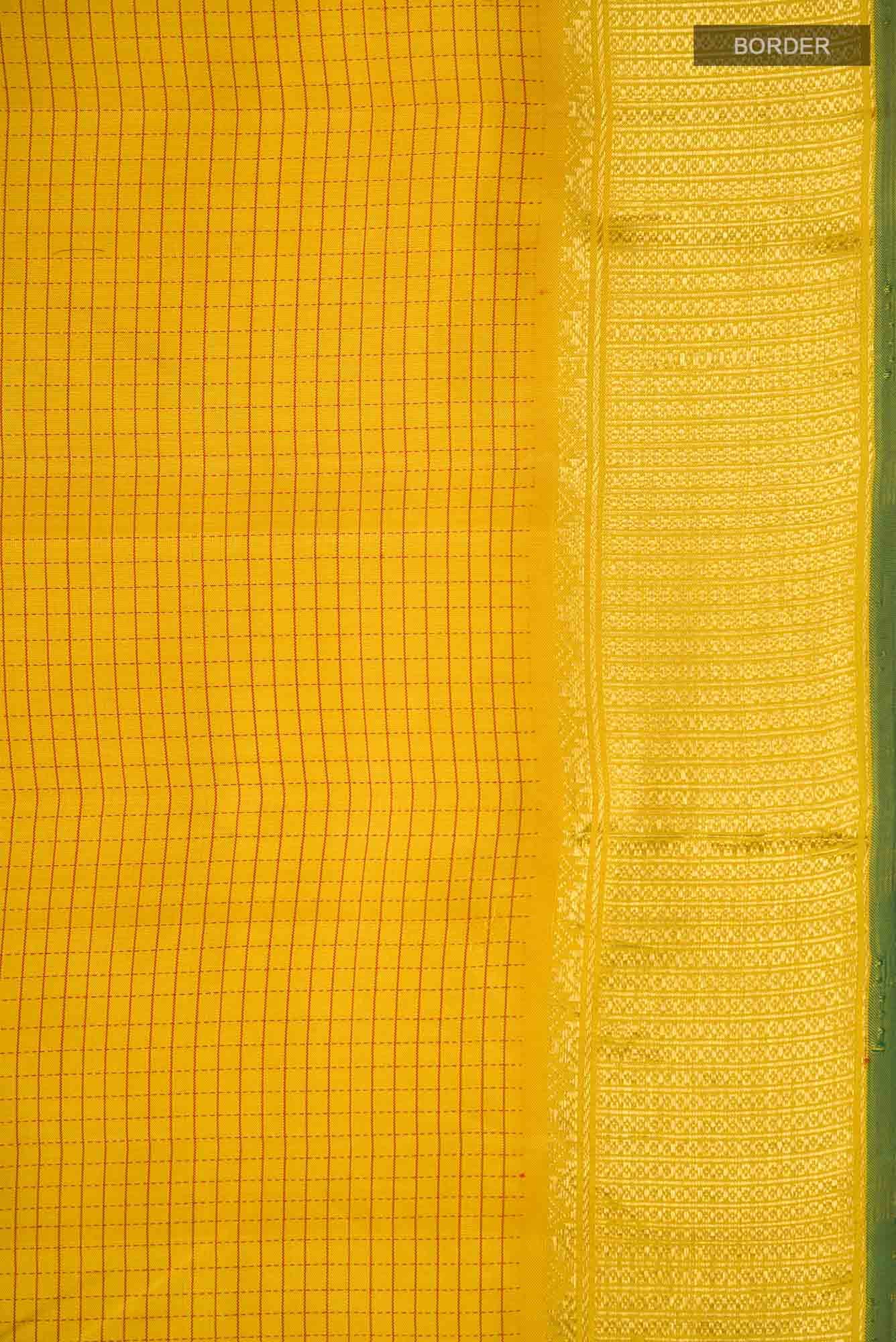 Yellow Kanchipuram Silk Saree - Image 5