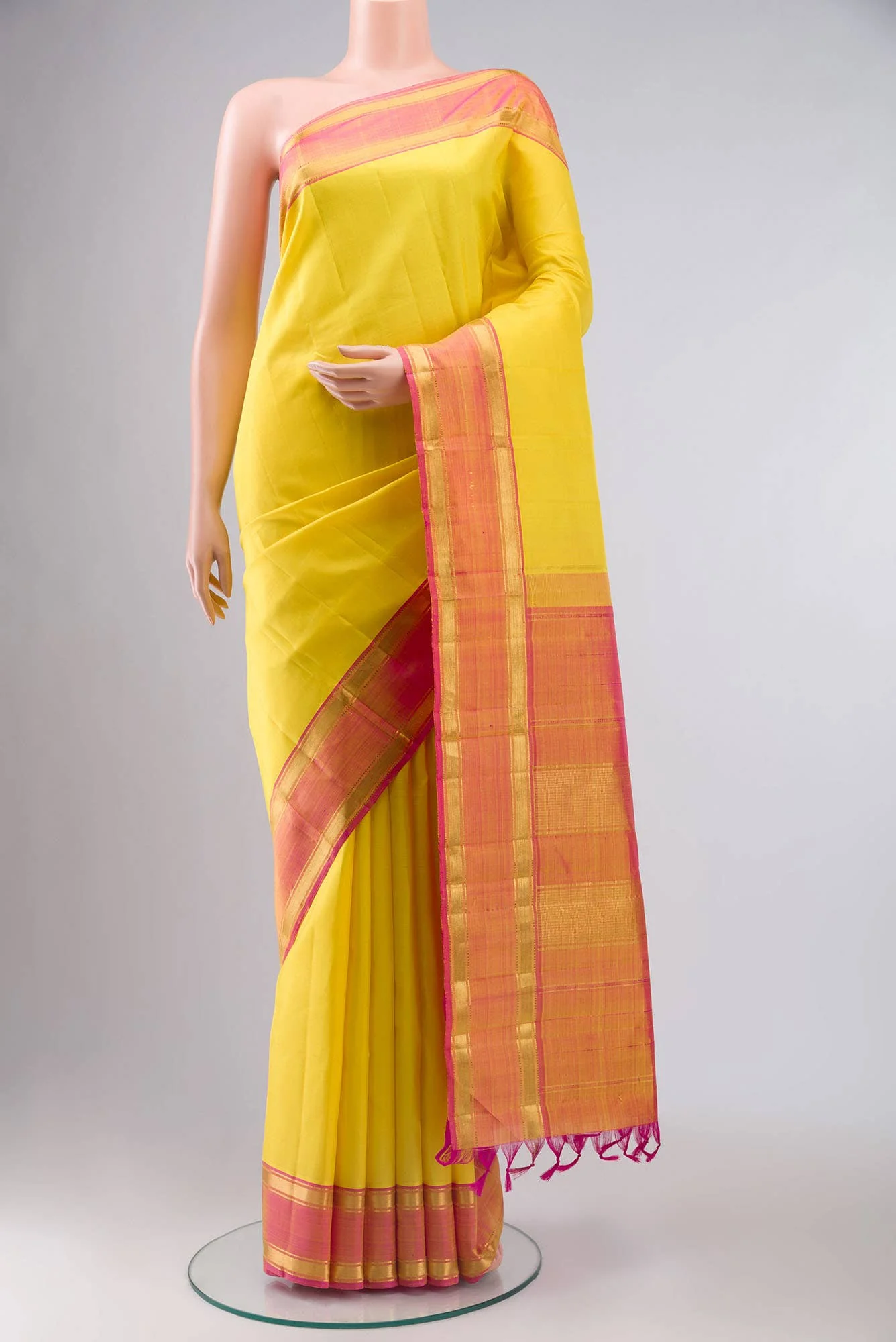 Yellow Kanjivaram Silk Saree