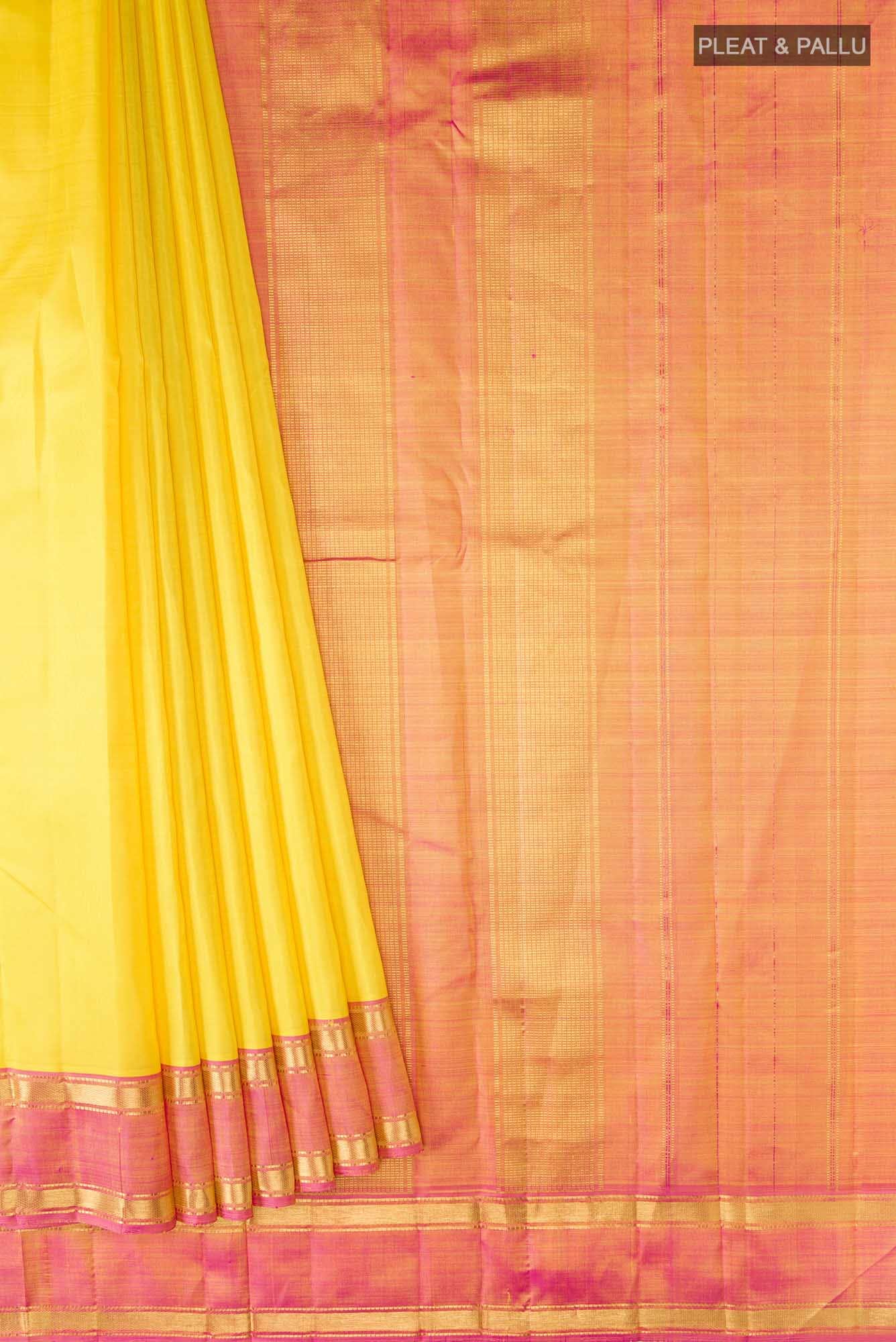 Yellow Kanjivaram Silk Saree - Image 2