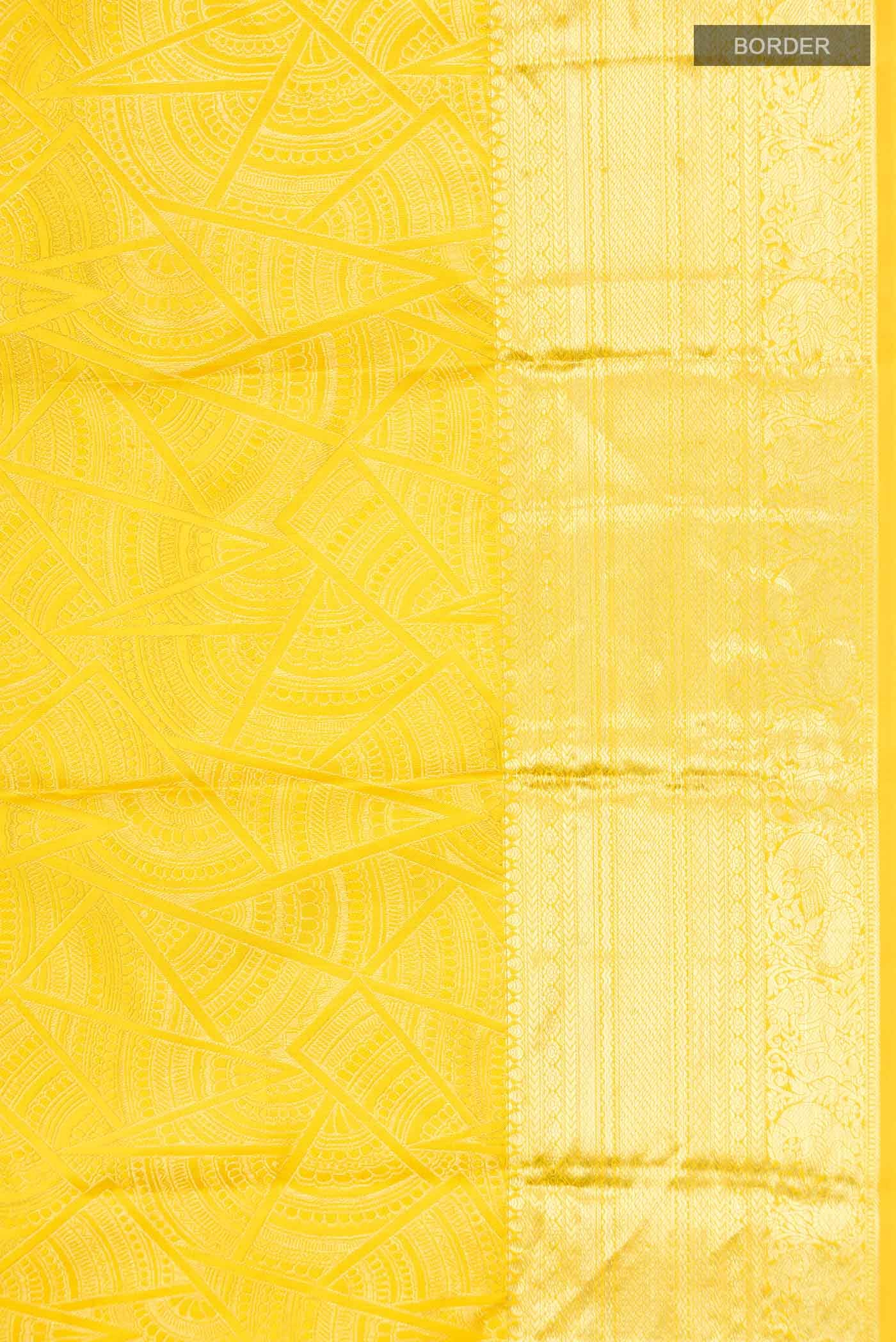 Yellow Kanchipuram Silk Saree - Image 5