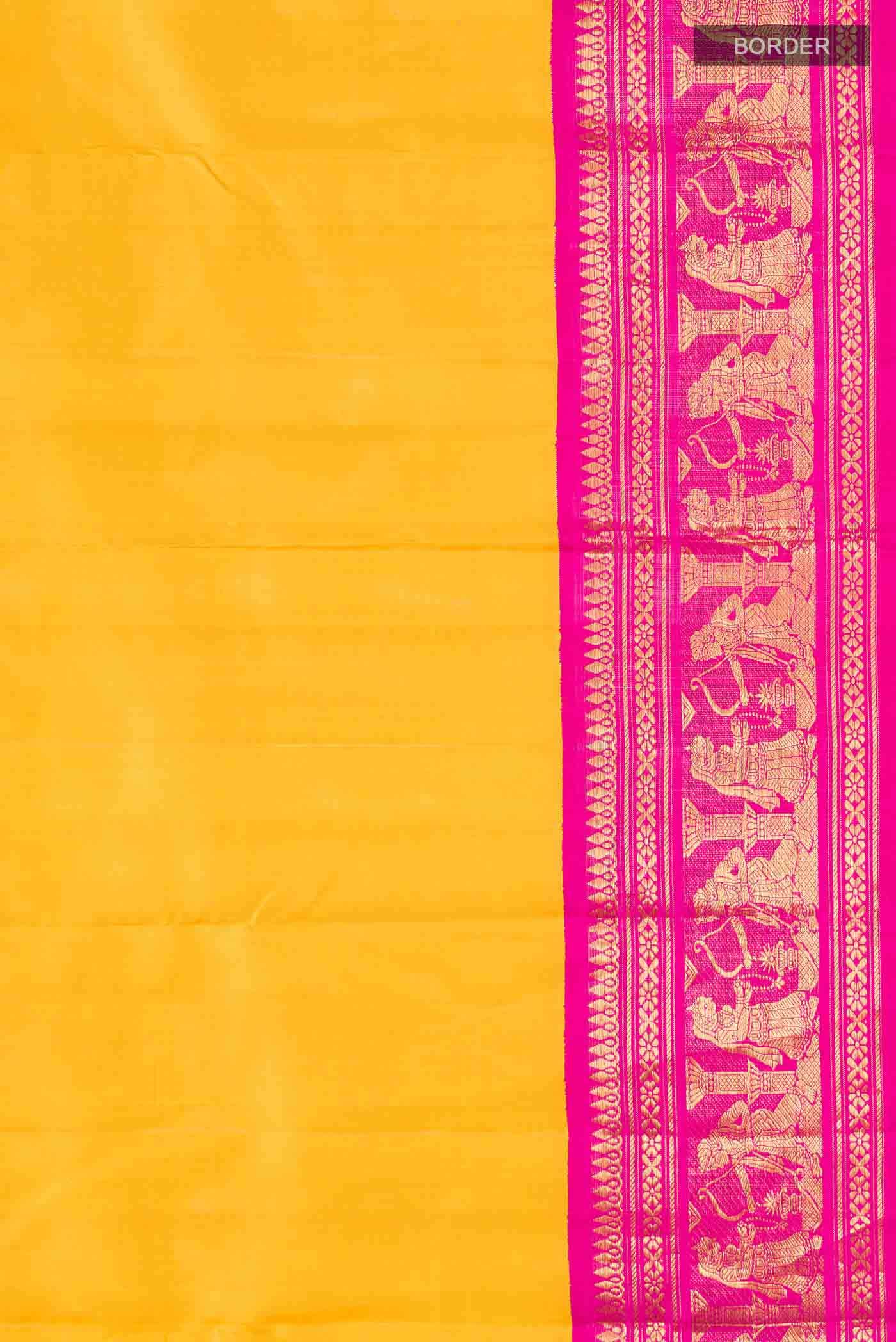 Yellow Kanjivaram Silk Saree - Image 5