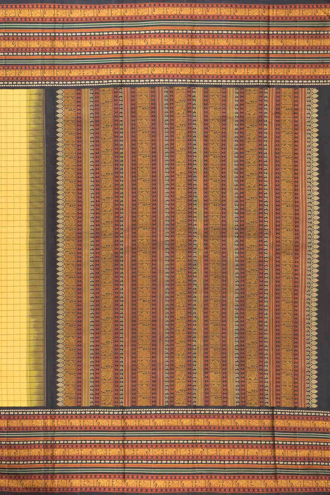 Yellow Kanchipuram Silk Saree - Image 5