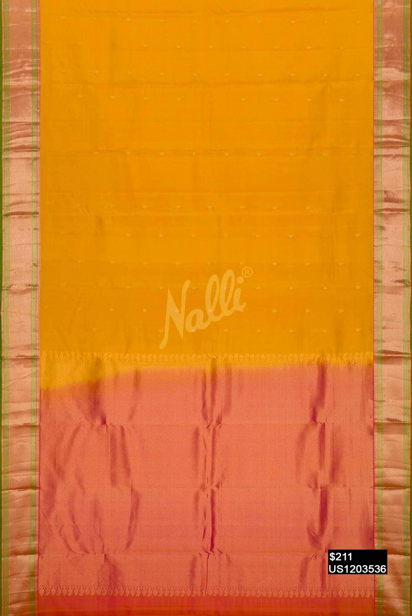 Yellow Kanchipuram Silk Saree