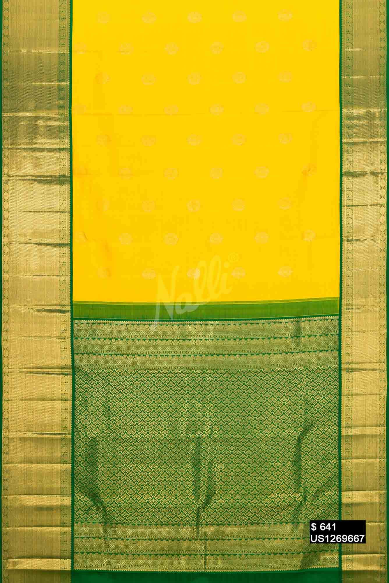 Yellow Kanchipuram Silk Saree