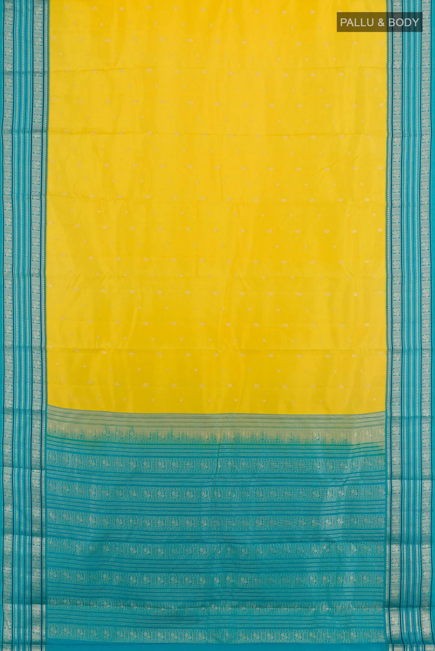 Yellow Kanjivaram Silk Saree - Image 3