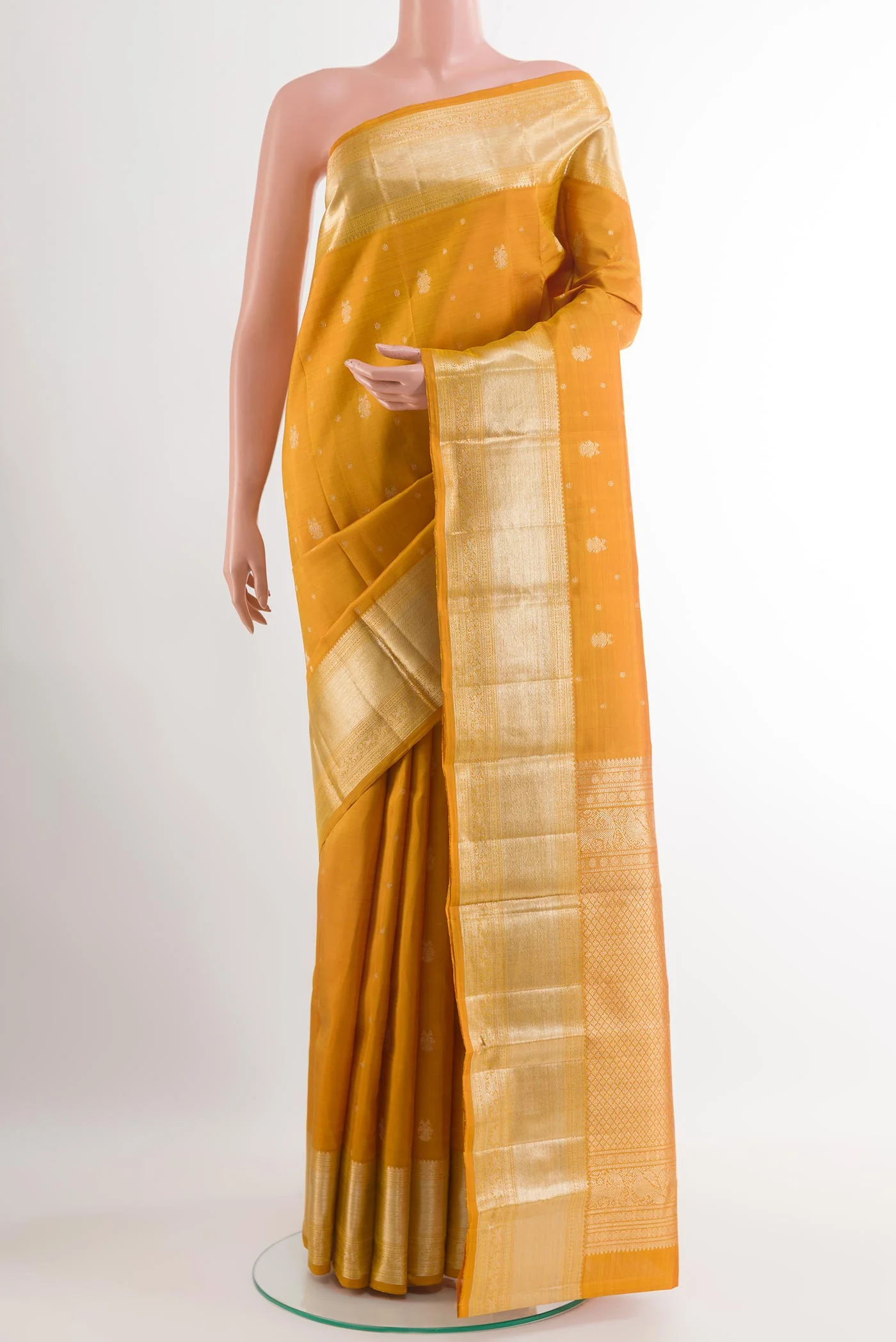 Mustard Kanjivaram Silk Saree