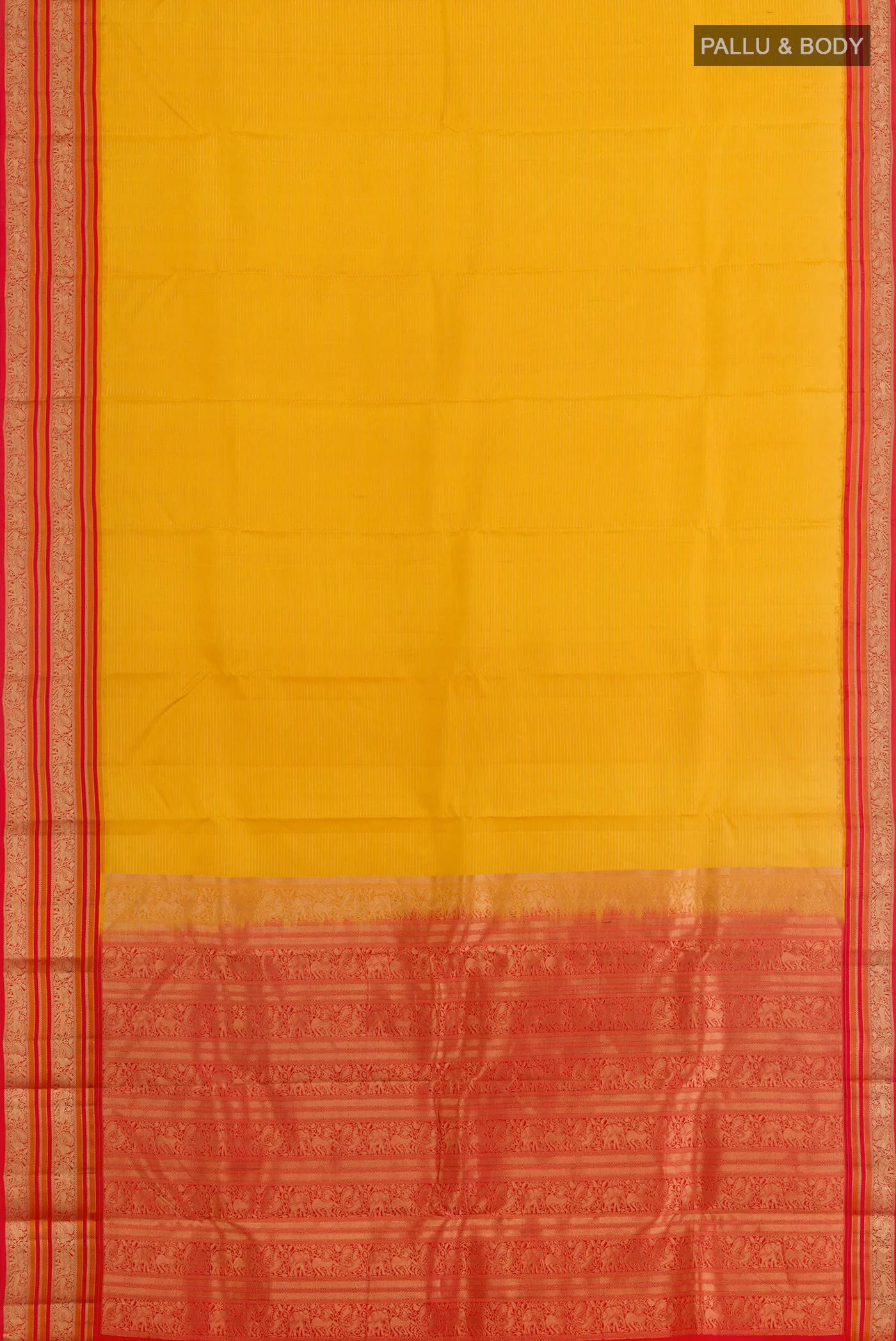 Yellow Kanjivaram Silk Saree - Image 3