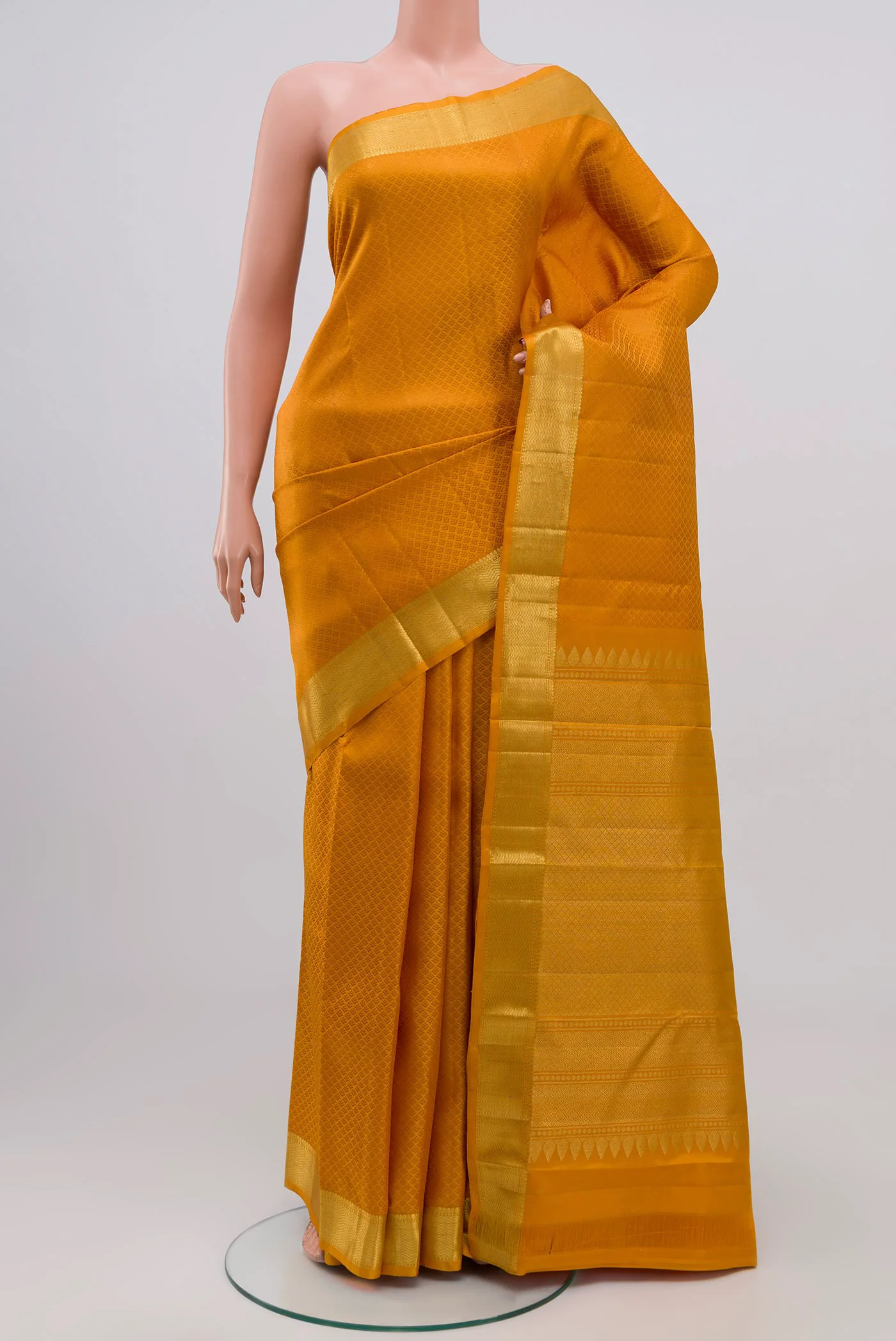 Mustard Kanjivaram Silk Saree