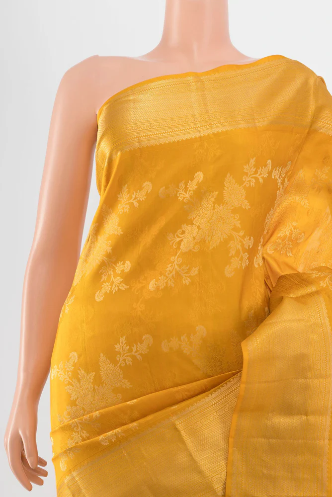 Yellow Kanjivaram Silk Saree - Image 2