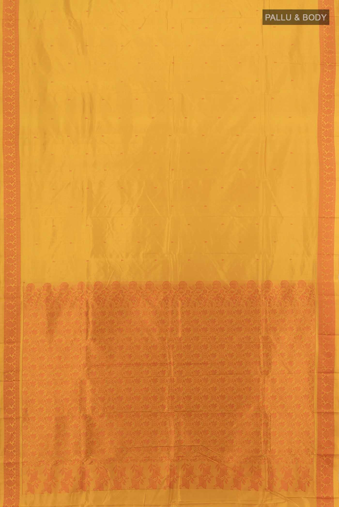 Yellow Kanjivaram Silk Saree - Image 5