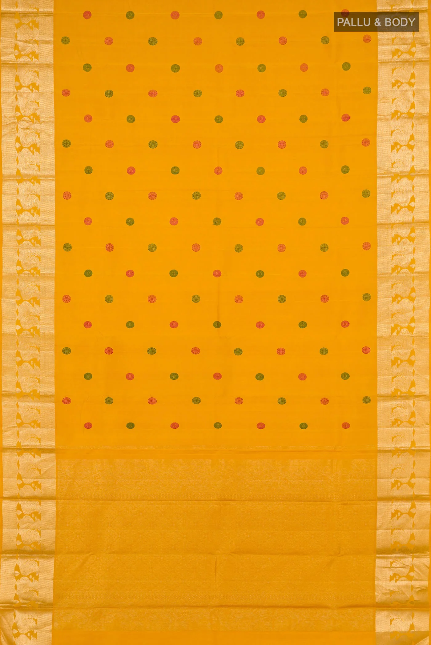 Yellow Kanjivaram Silk Saree - Image 5