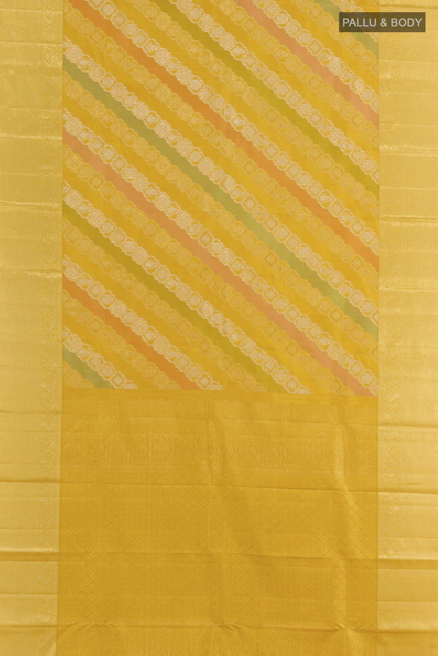 Yellow Kanjivaram Tissue Silk Saree - Image 5