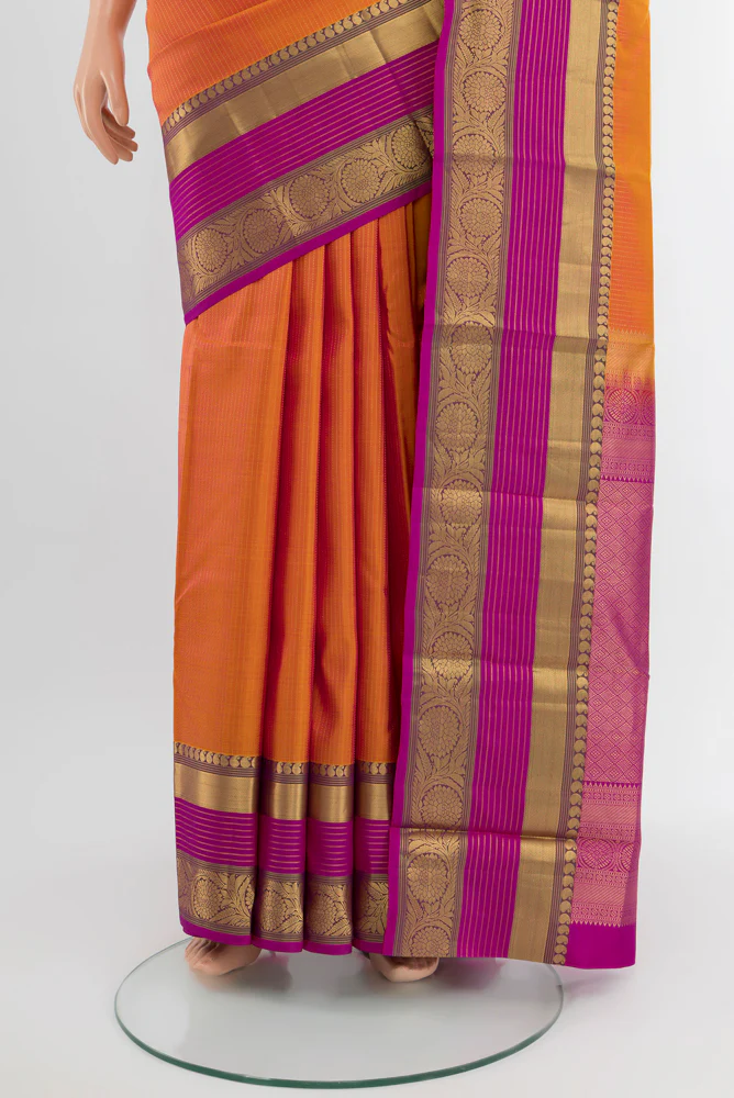 Yellow Kanjivaram Silk Saree - Image 3