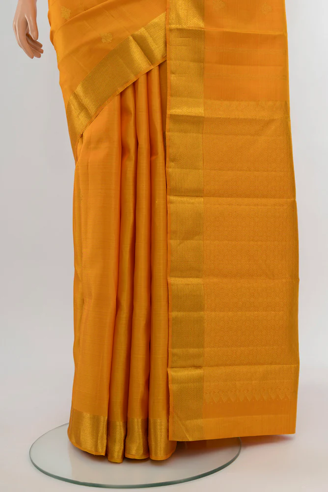 Yellow Kanjivaram Silk Saree - Image 3
