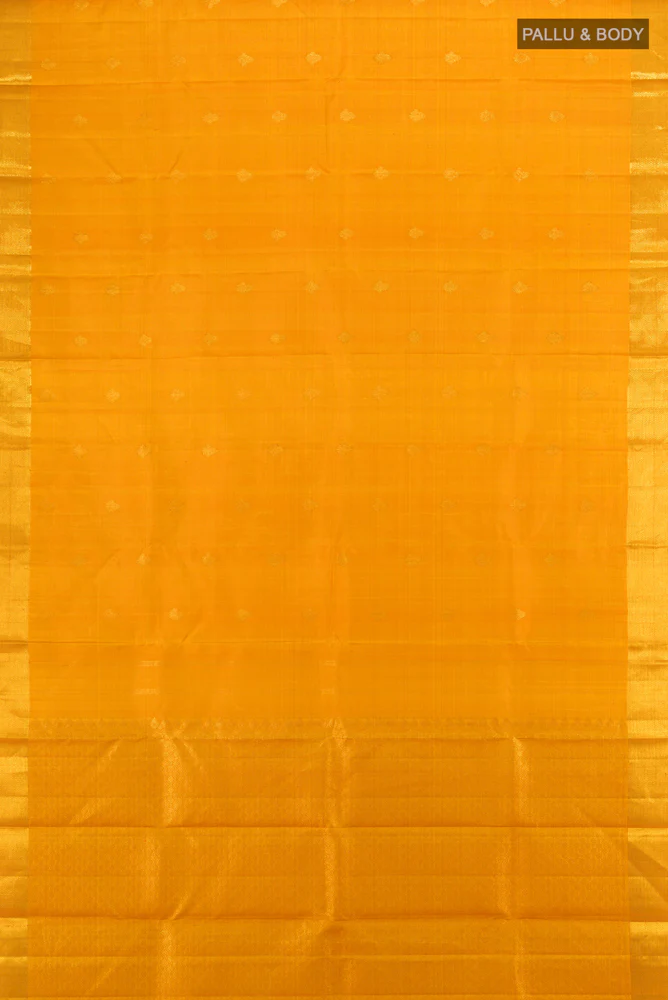 Yellow Kanjivaram Silk Saree - Image 5