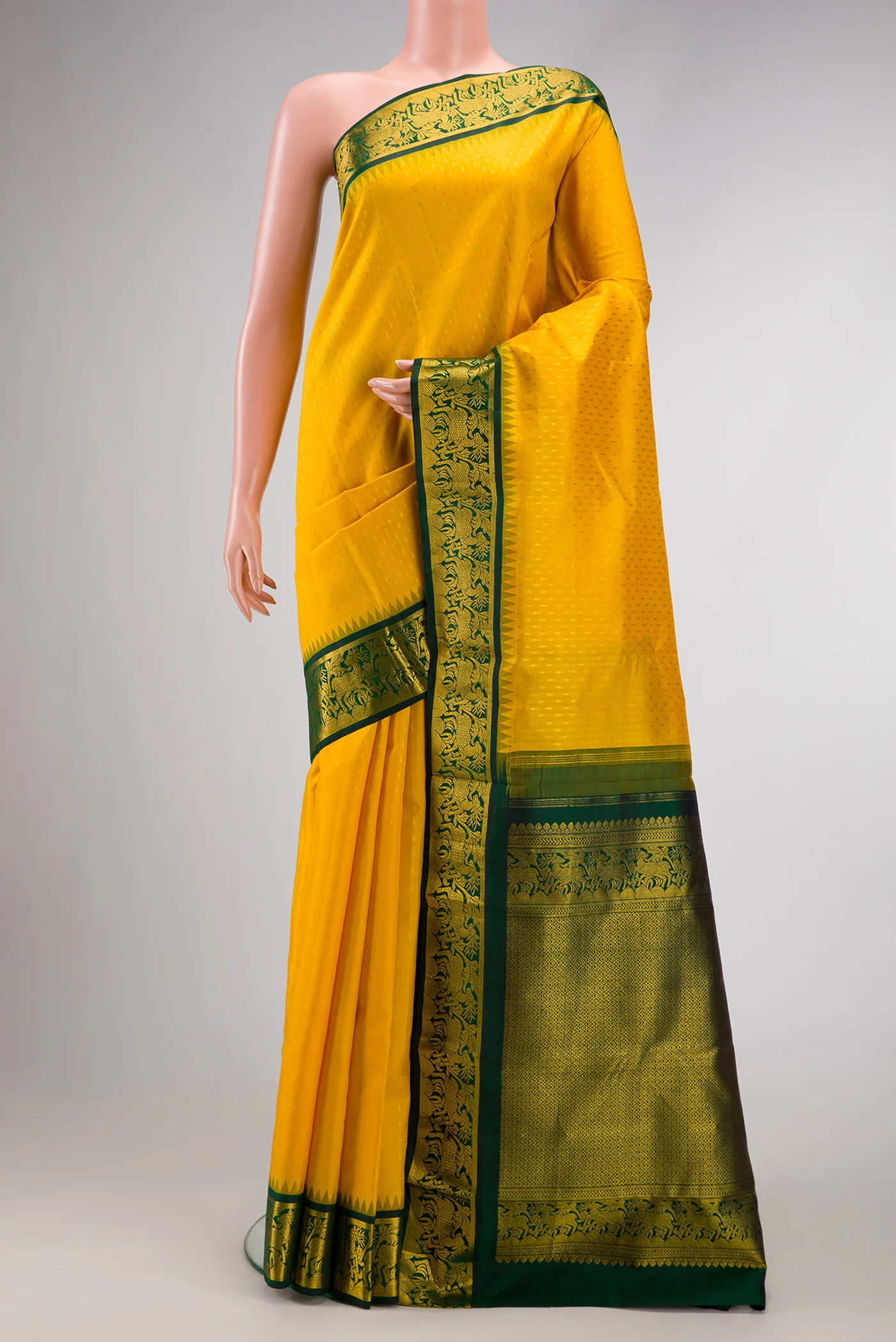 Yellow Kanjivaram Silk Saree
