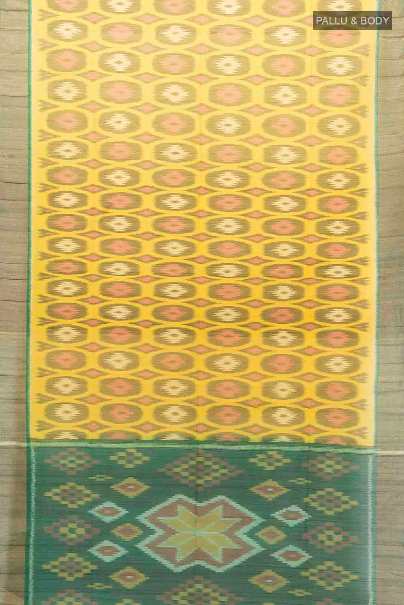 Yellow Silk Cotton Saree - Image 5