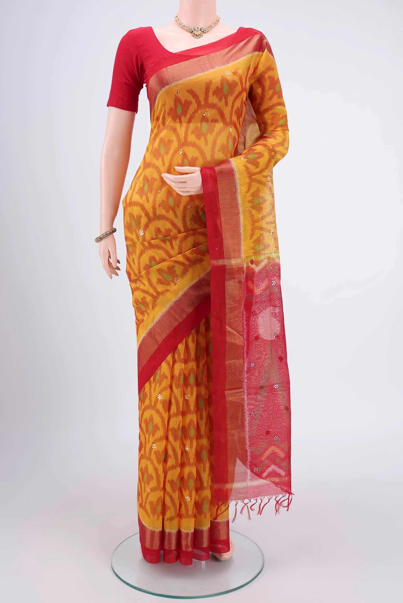 Yellow Silk Cotton Saree