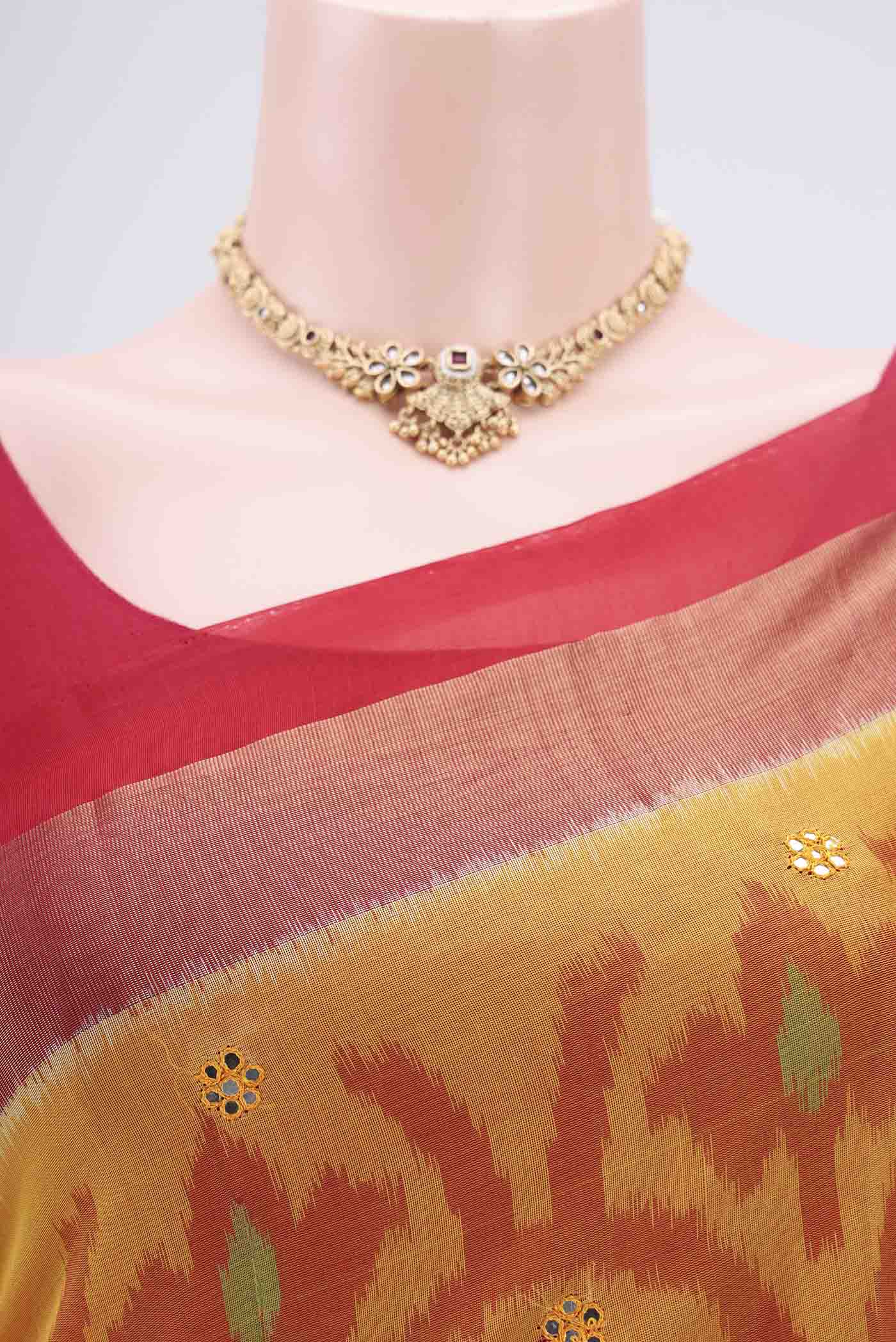 Yellow Silk Cotton Saree - Image 2
