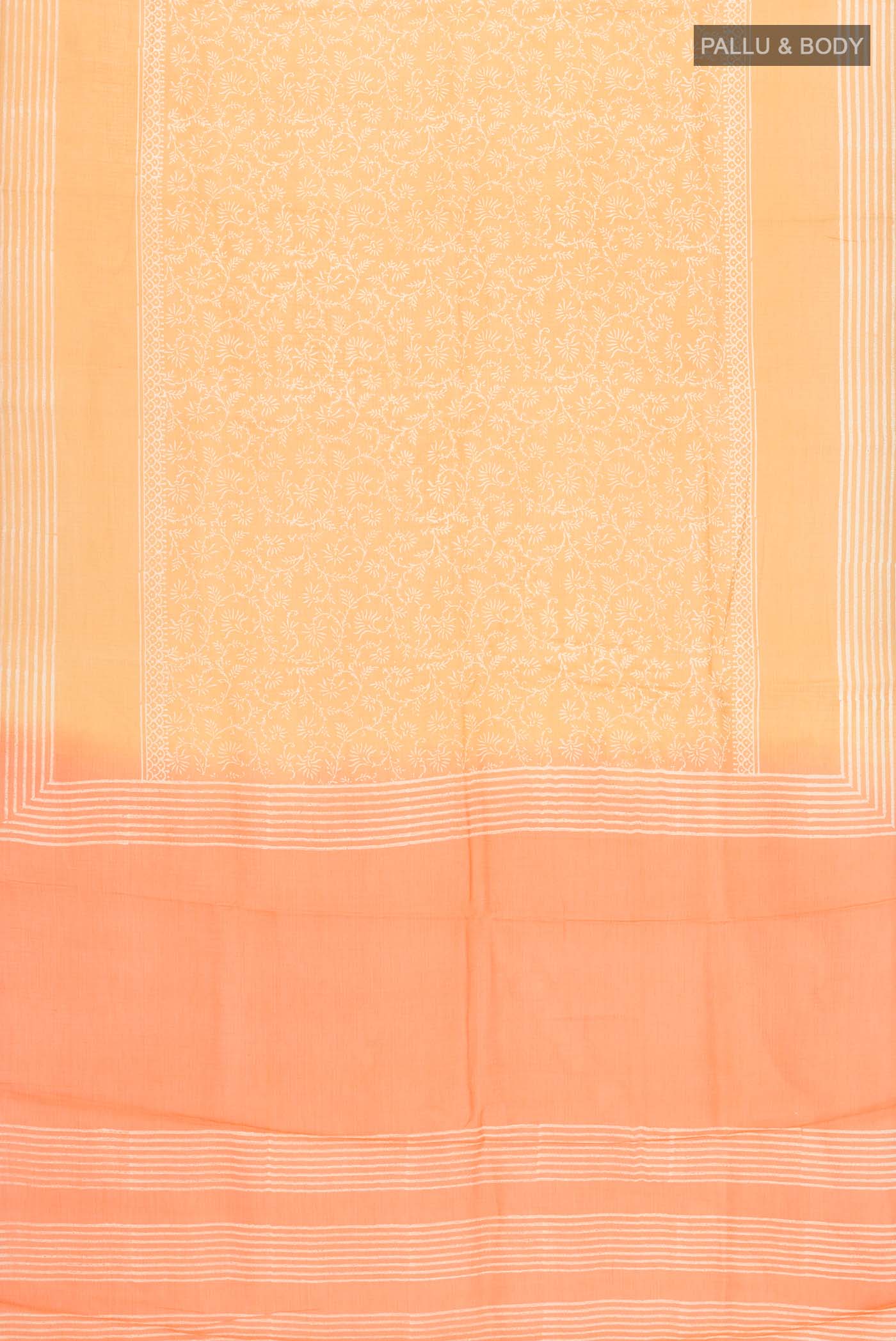 Yellow Kota Cotton Saree - Image 3