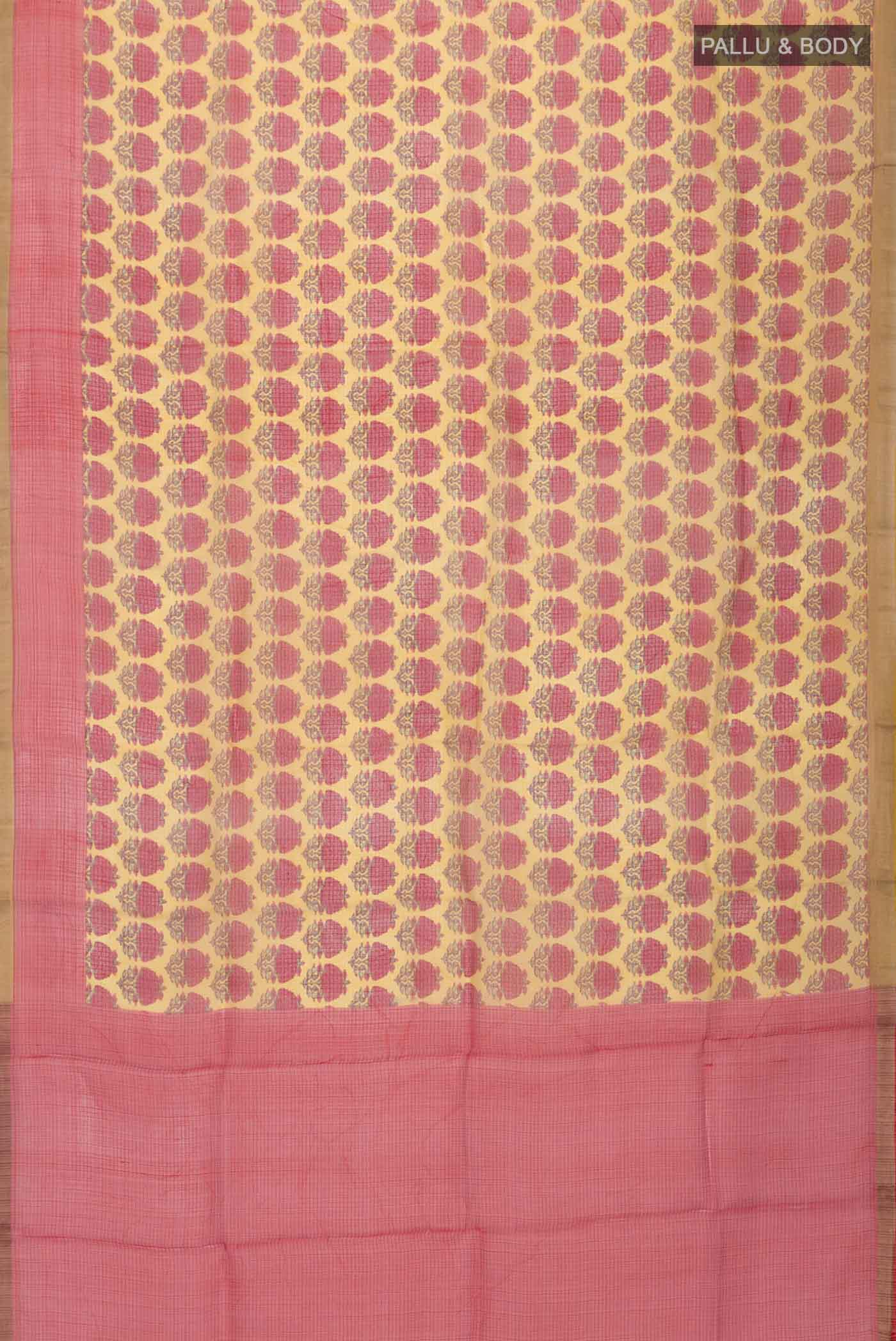 Yellow Kota Silk Saree - Image 3