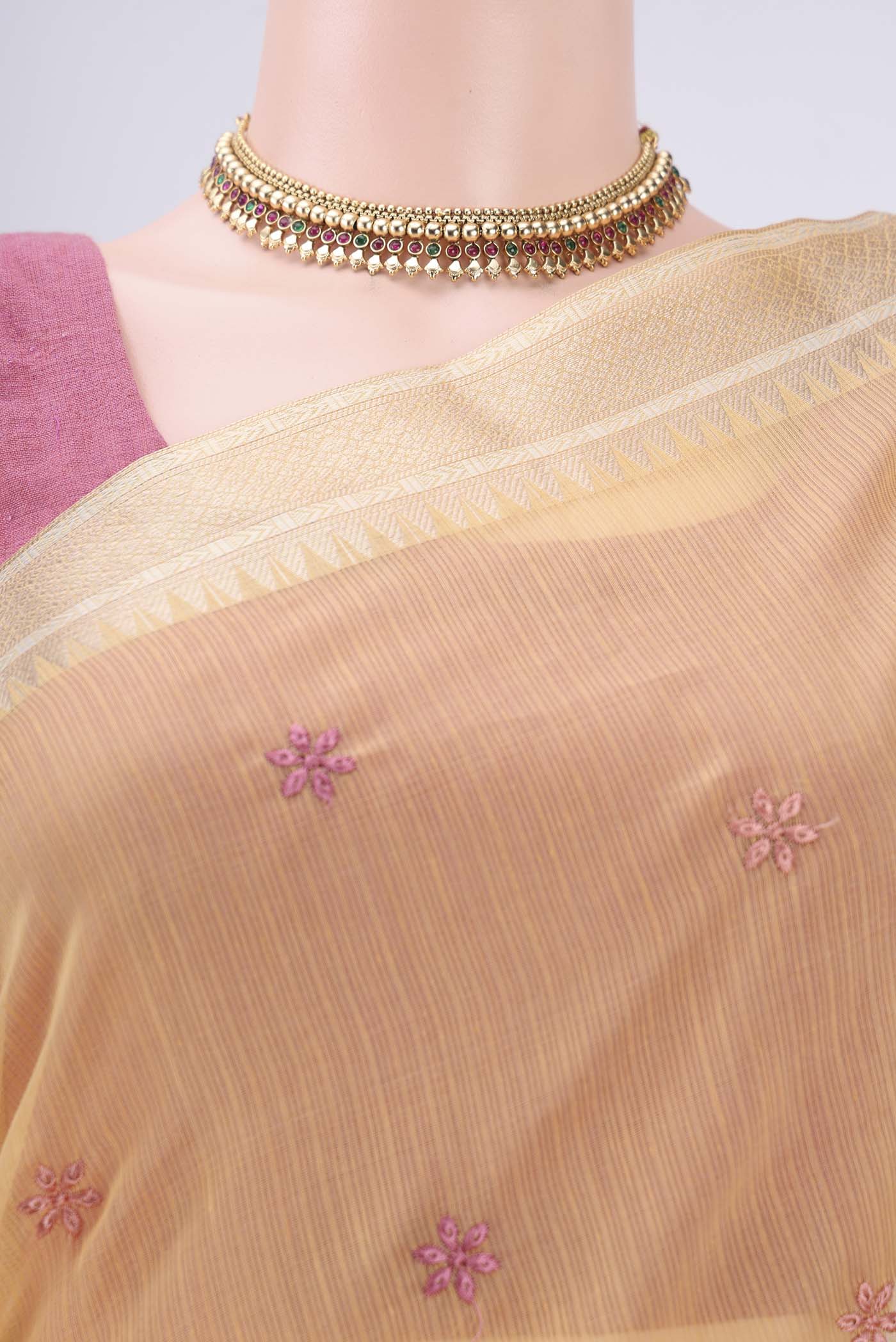 Yellow Kota Silk Saree - Image 2