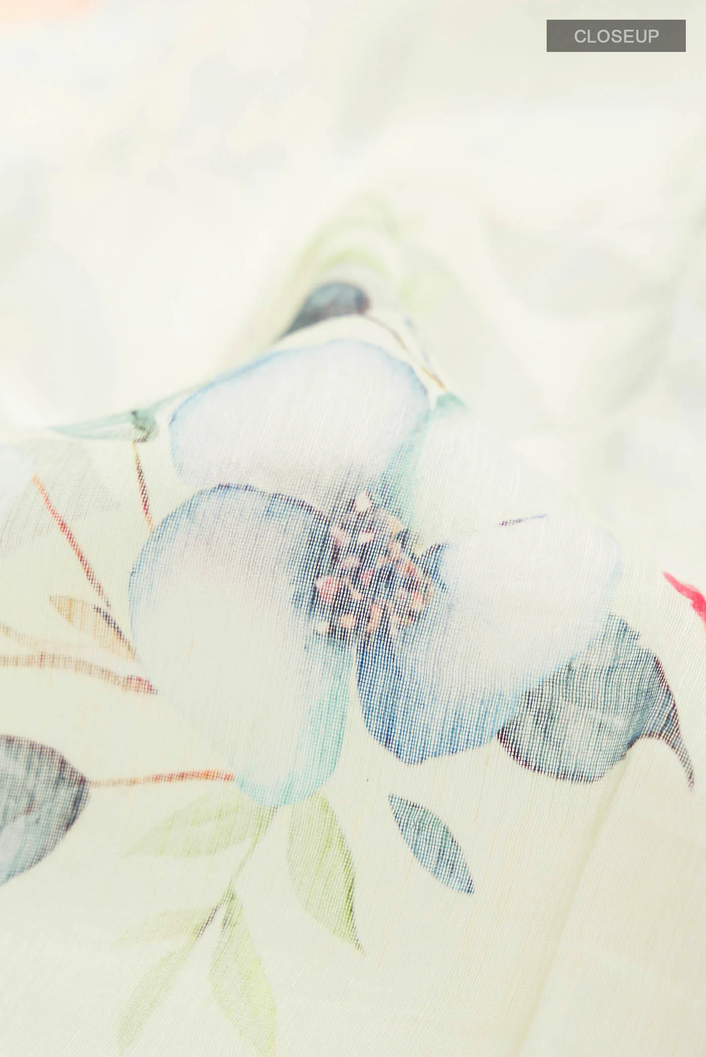 Cream Linen Saree - Image 2