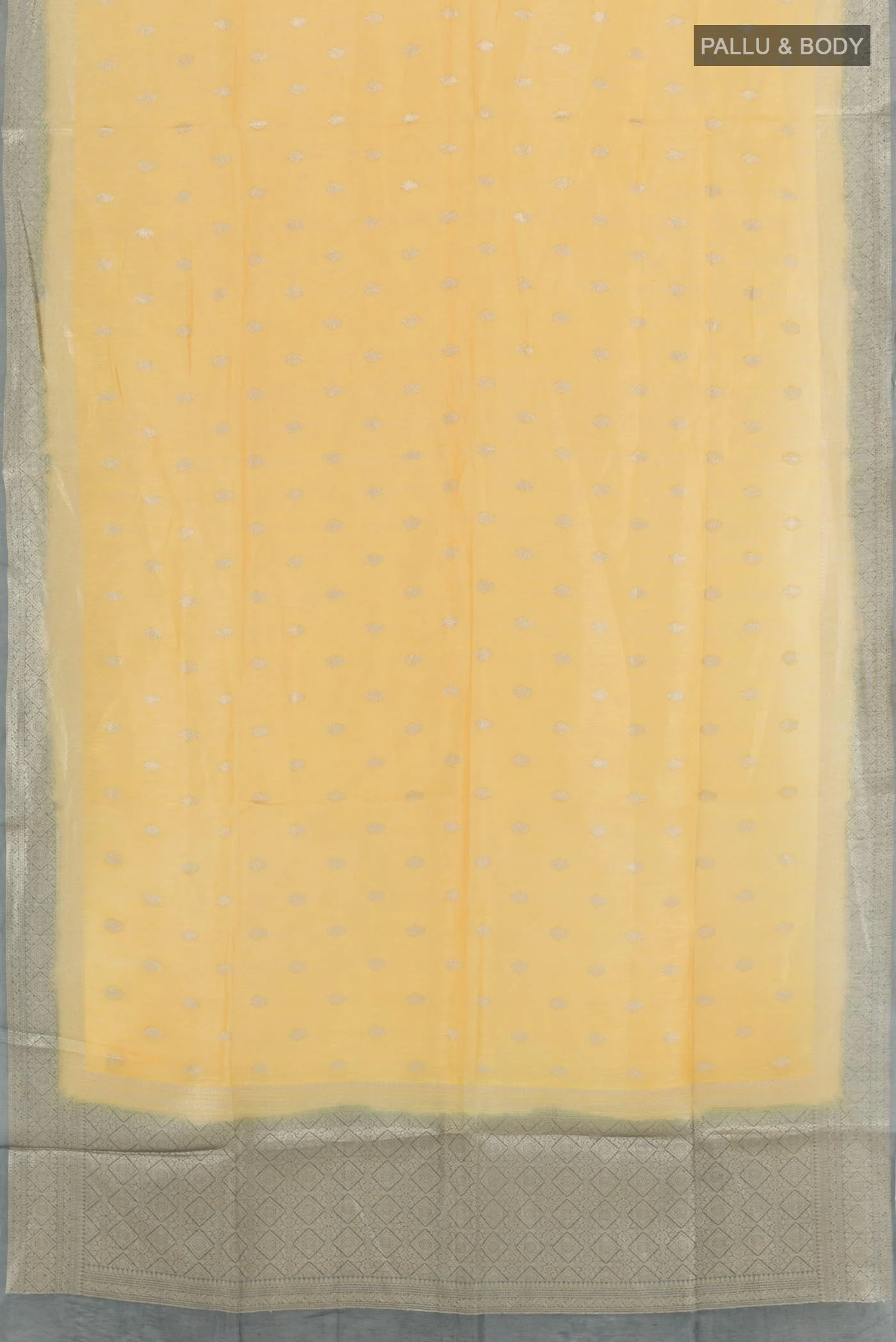 Yellow Linen Saree - Image 3