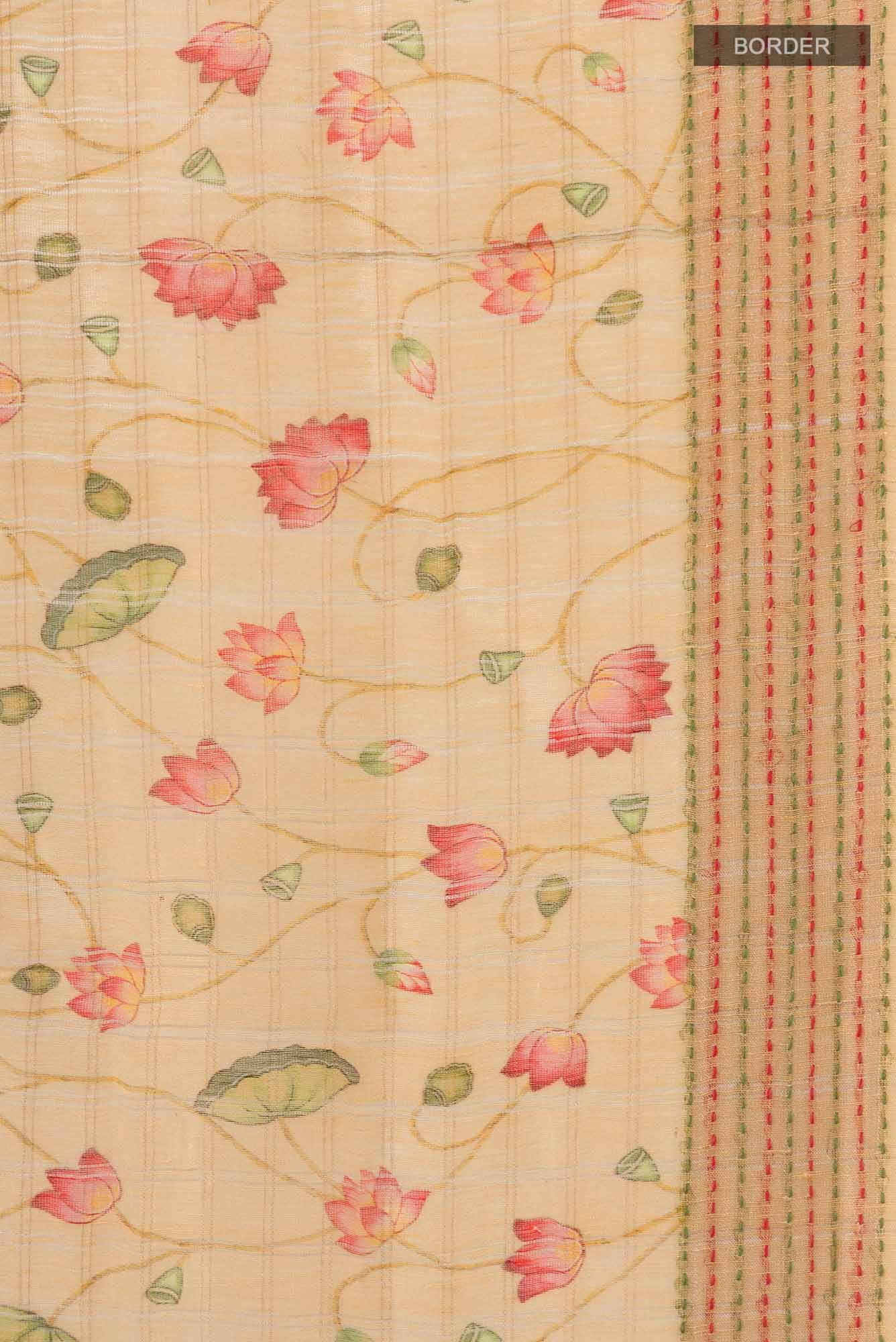Sandal Linen Saree - Image 4