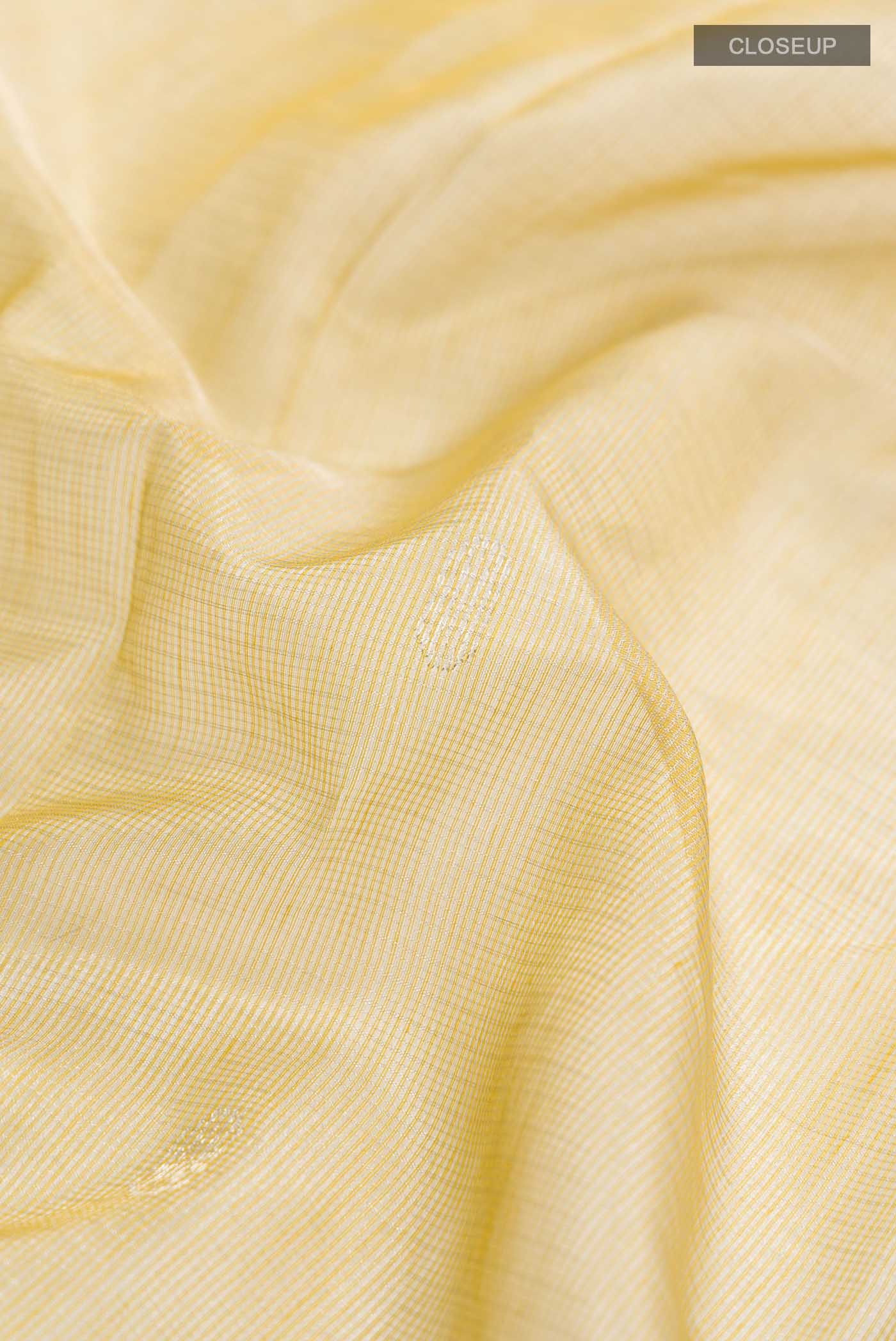 Yellow Maheshwari Silk Cotton Saree - Image 2