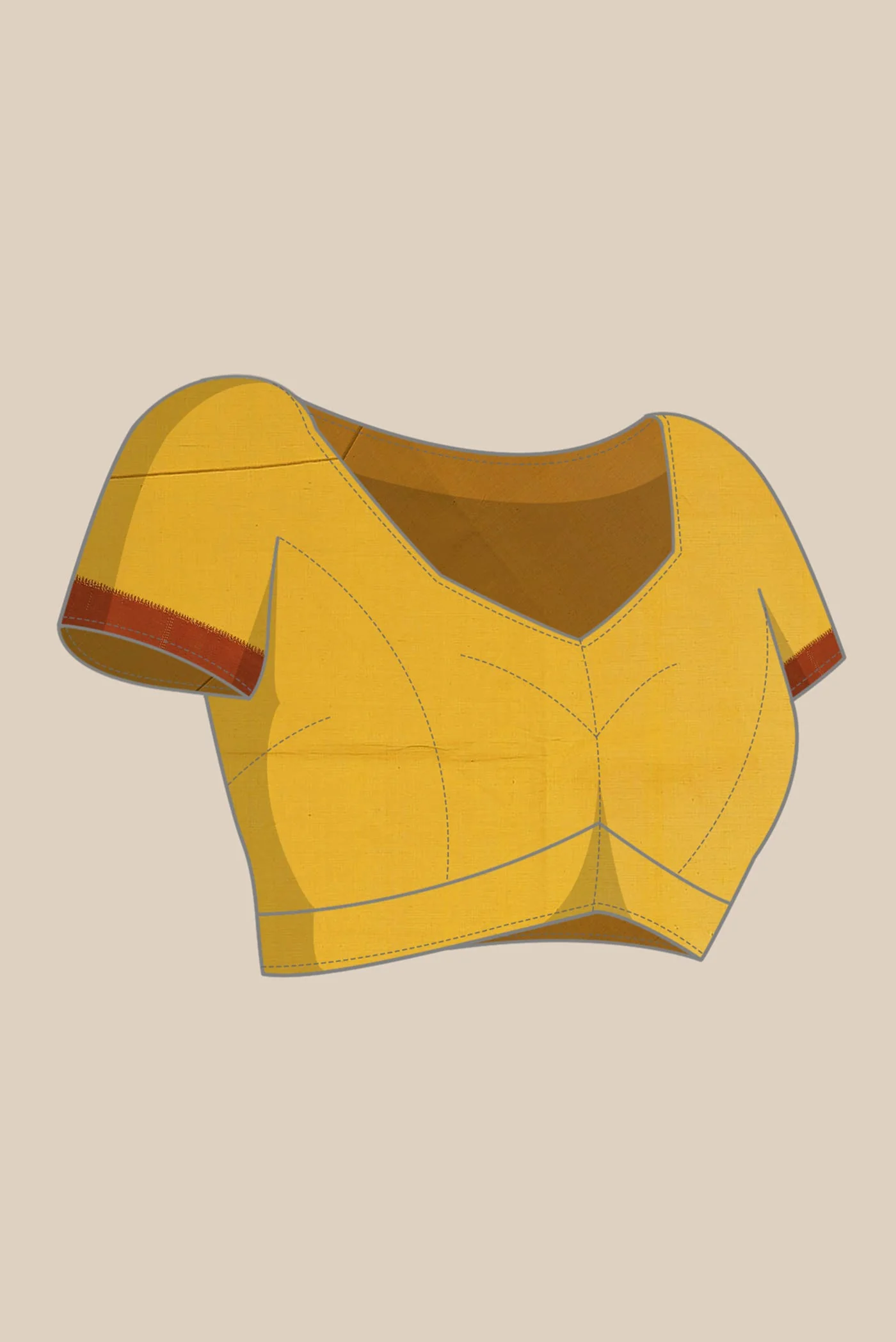 Yellow Mangalagiri Cotton Saree - Image 7