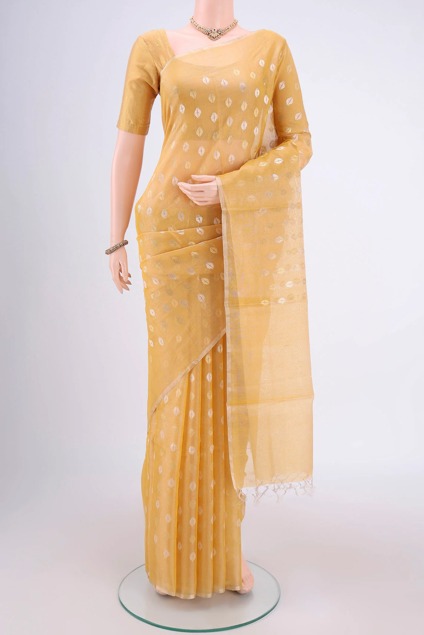 Yellow MP Tussar Saree