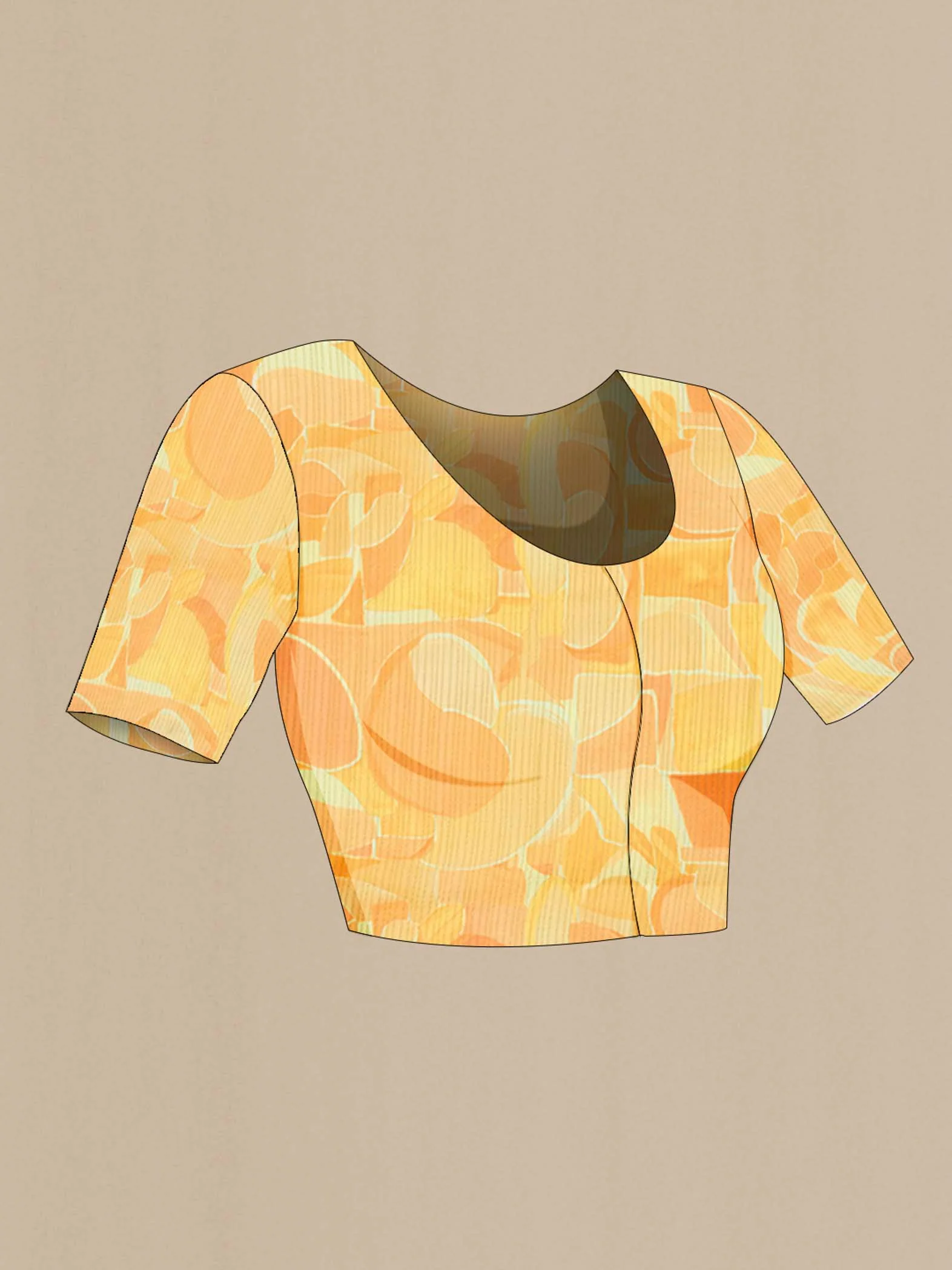 Yellow Mysore Chiffon Saree - Image 4