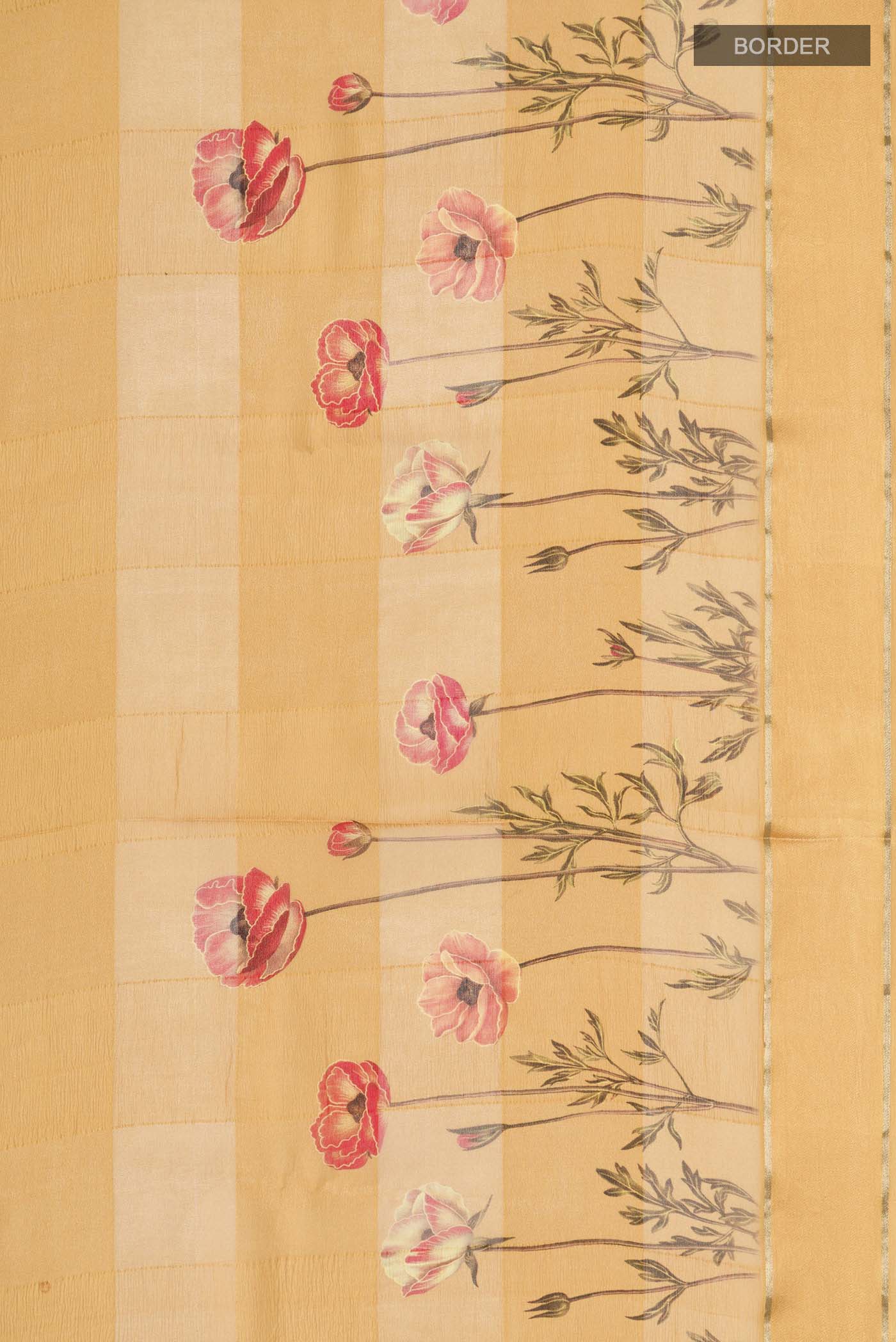 Yellow Mysore Chiffon Saree - Image 3