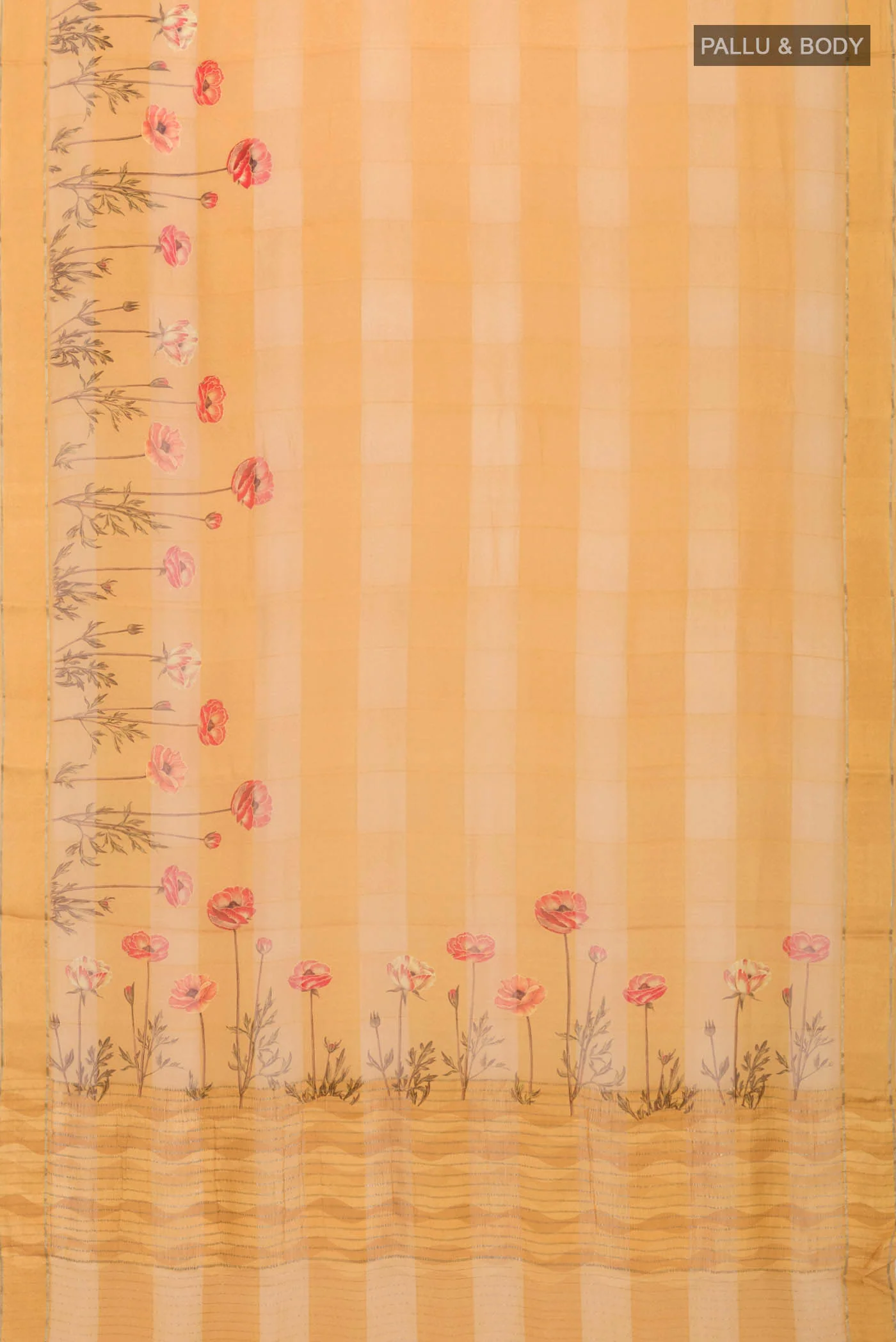 Yellow Mysore Chiffon Saree - Image 5