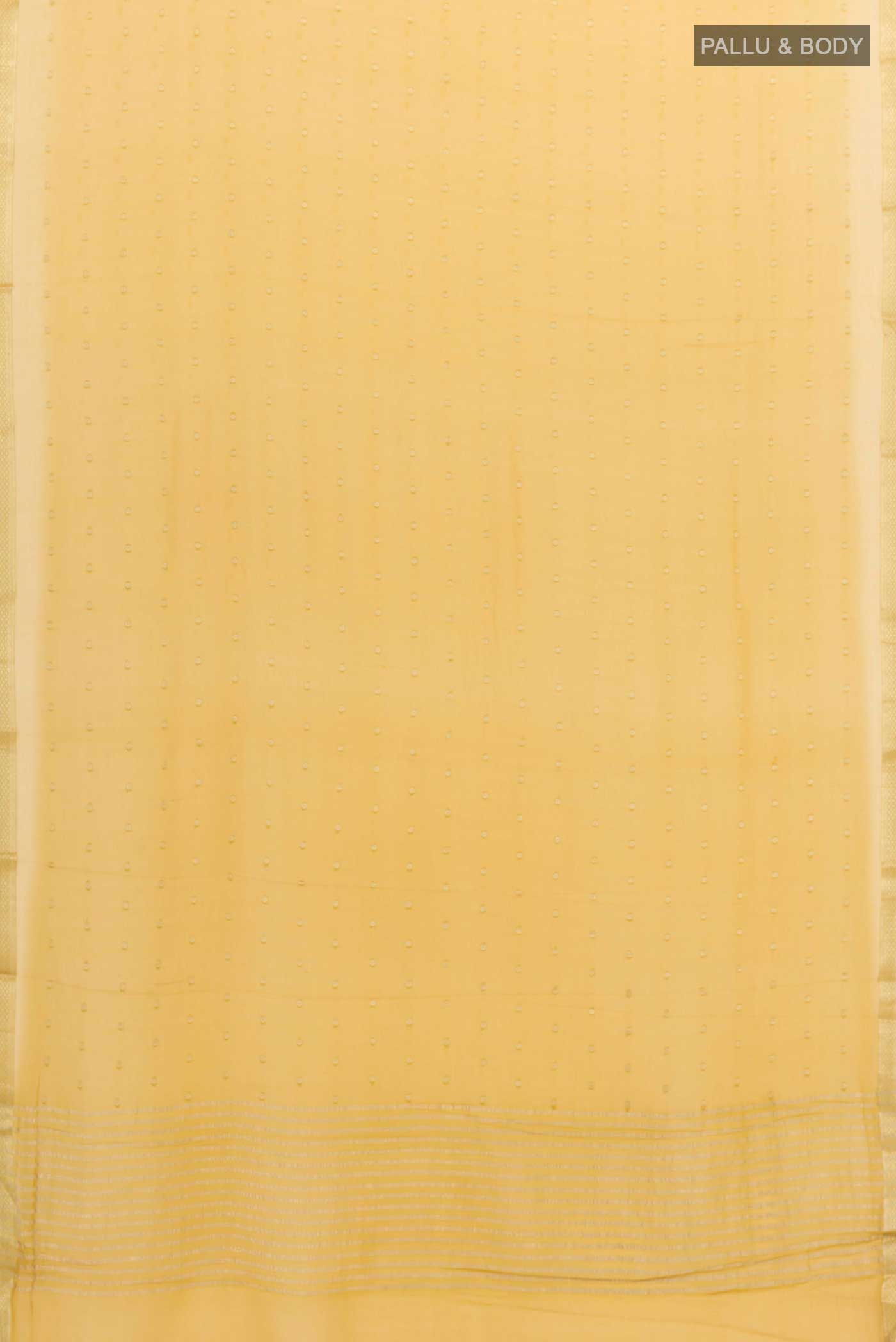 Yellow Mysore Chiffon Saree - Image 4
