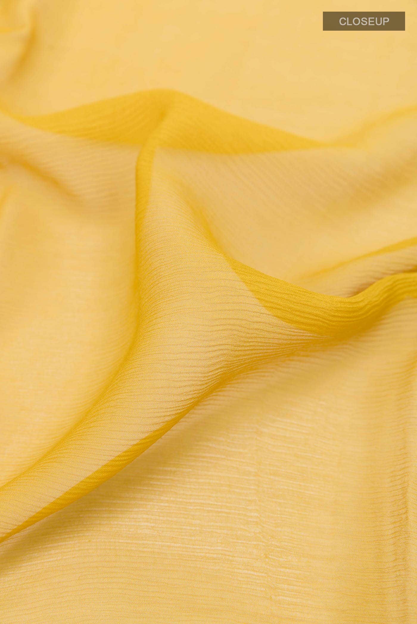 Yellow Mysore Chiffon Saree - Image 2