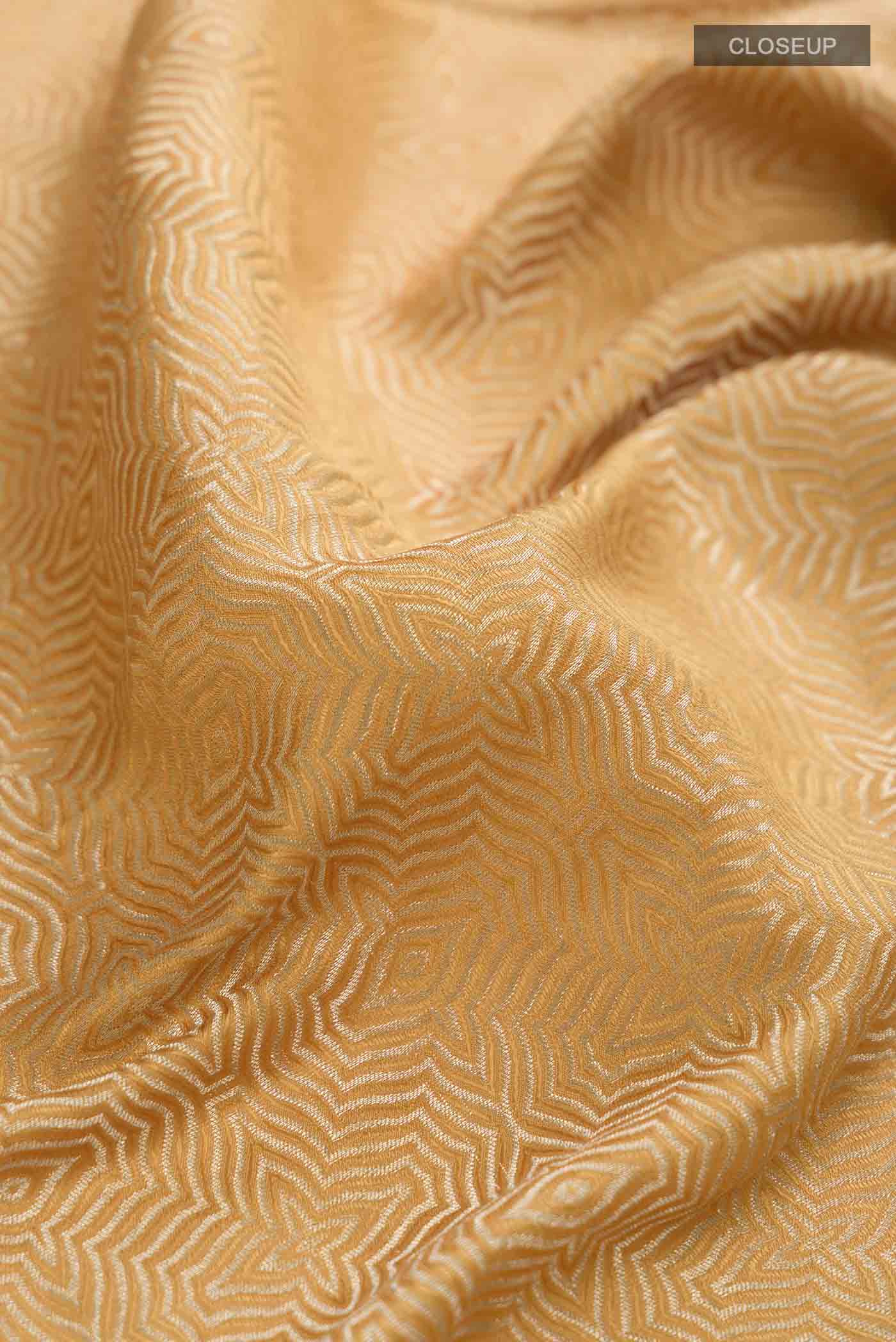 Yellow Mysore Crepe Saree - Image 2