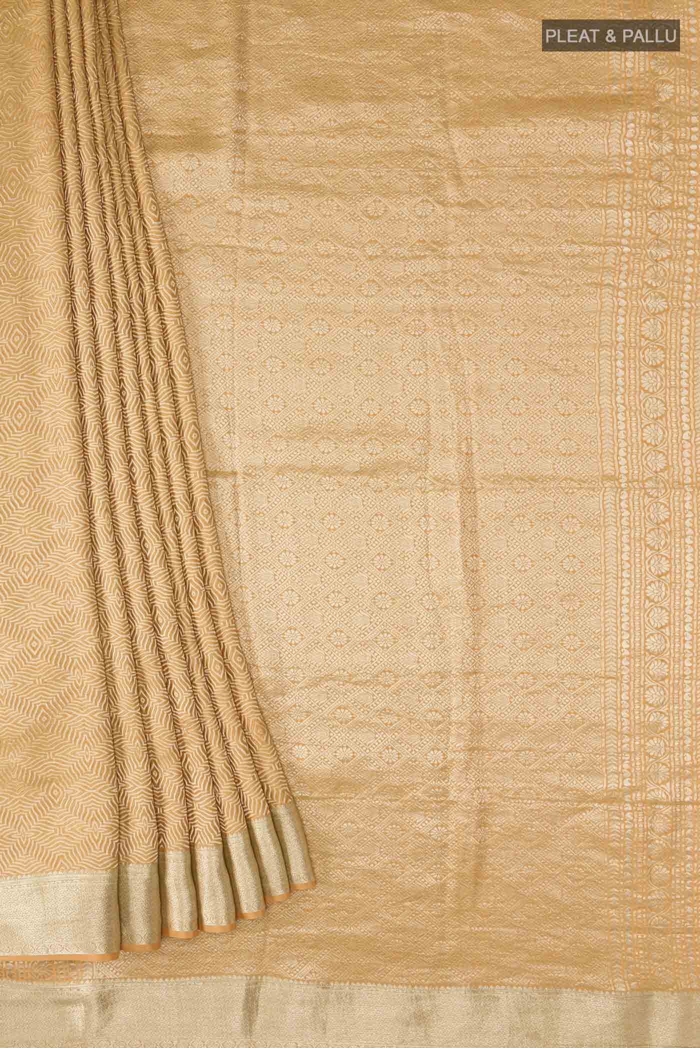 Yellow Mysore Crepe Saree - Image 4