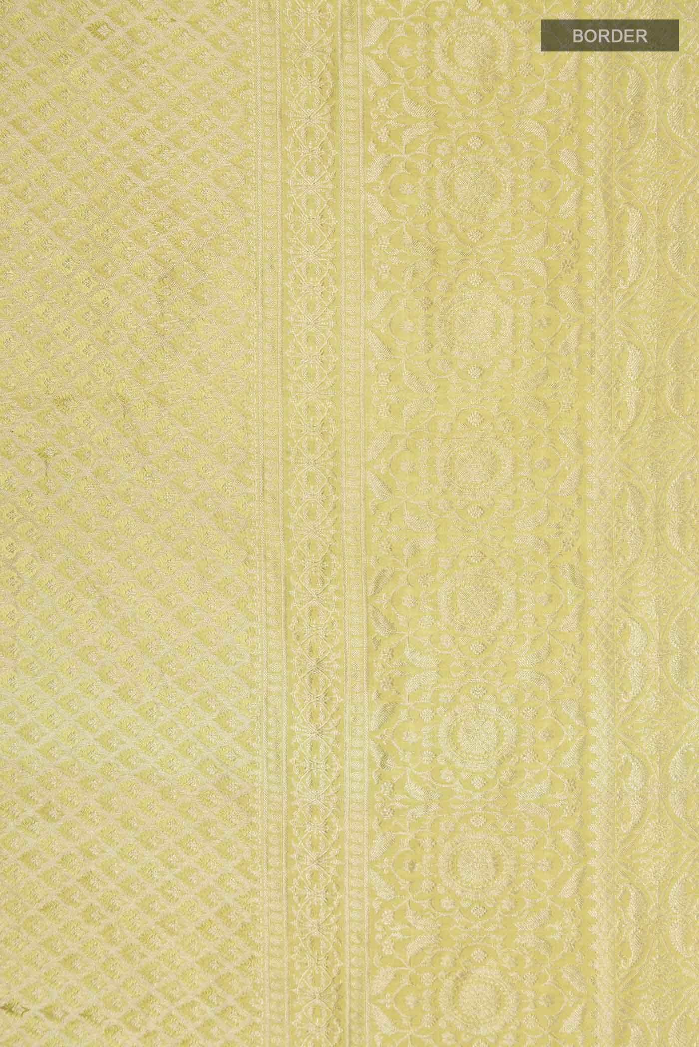Green Mysore Crepe Saree - Image 3
