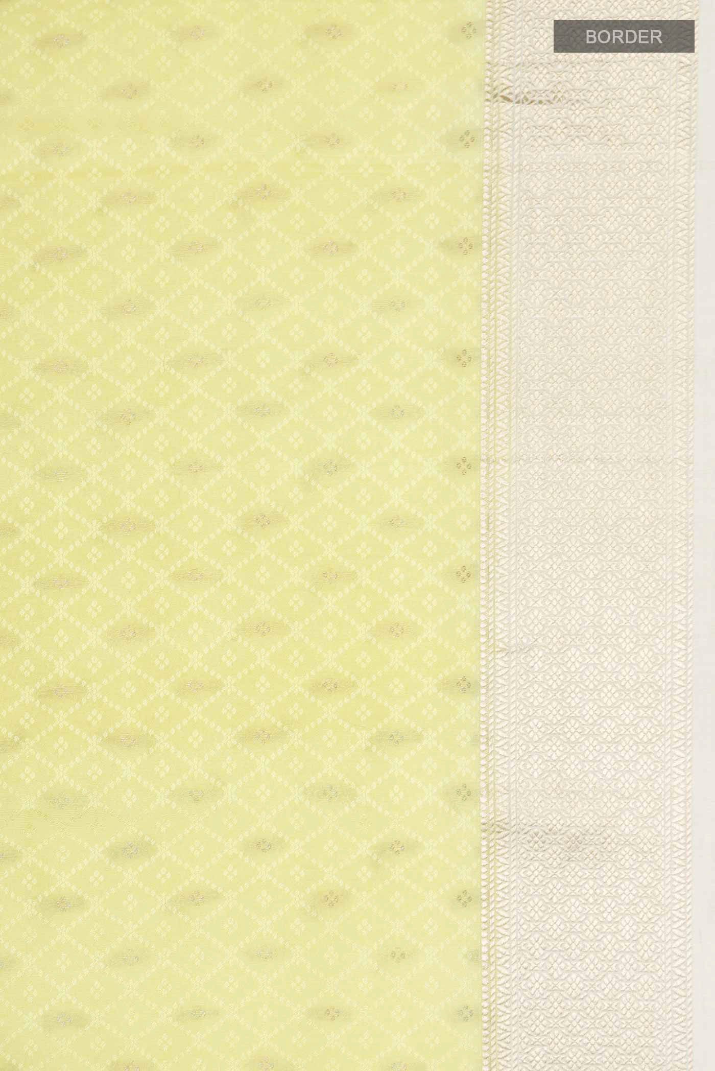 Yellow Mysore Crepe Saree - Image 3