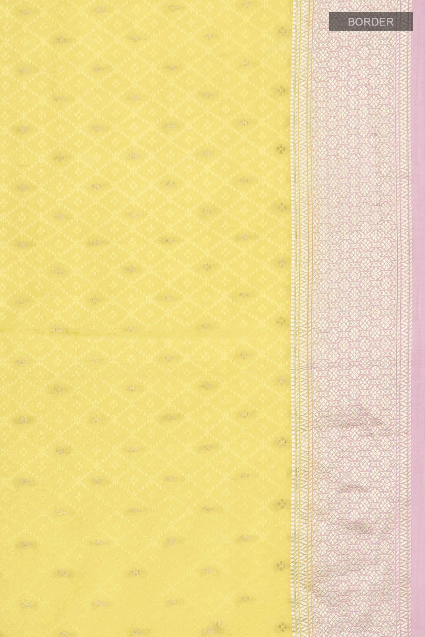 Yellow Mysore Crepe Saree - Image 3