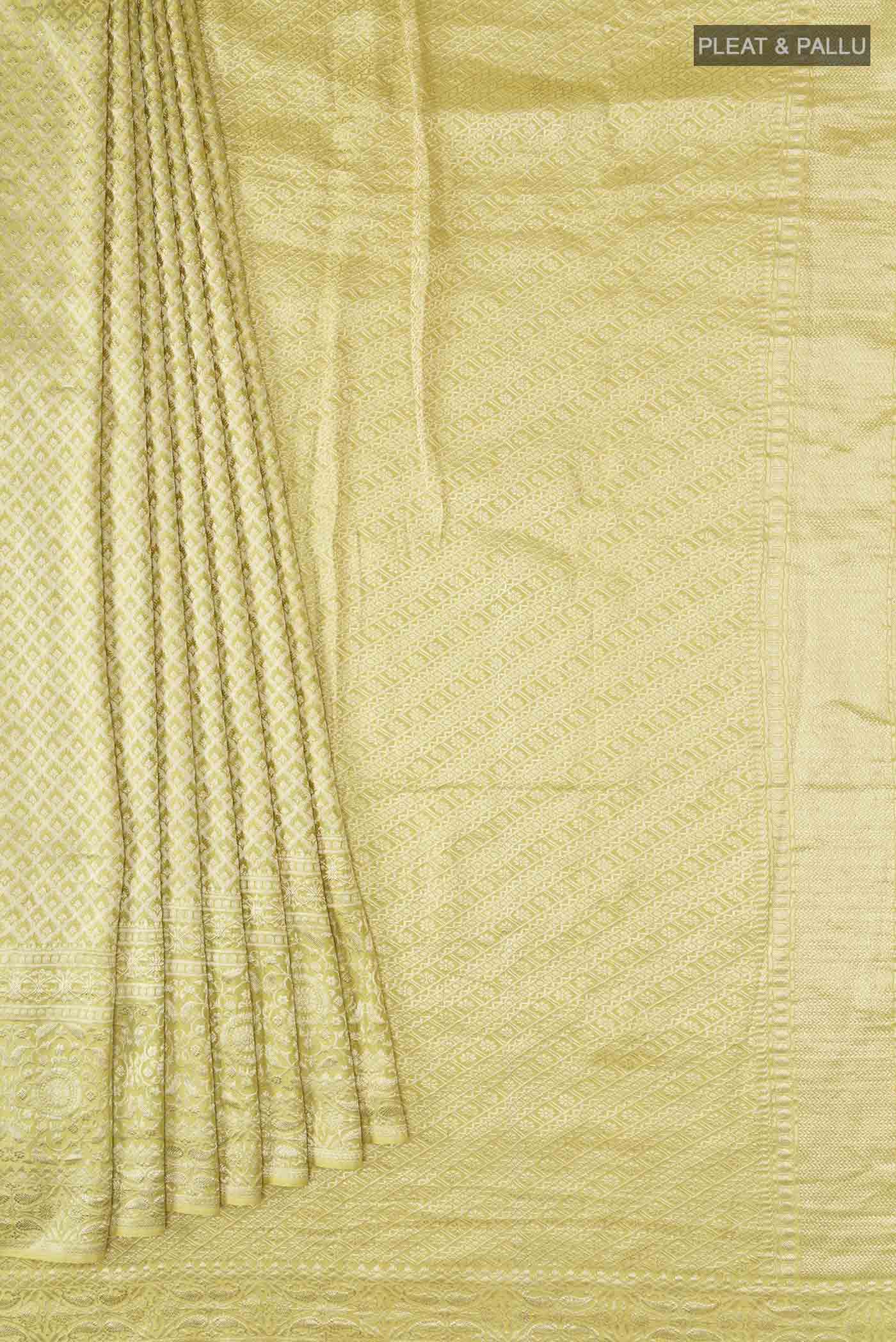 Green Mysore Crepe Saree - Image 4