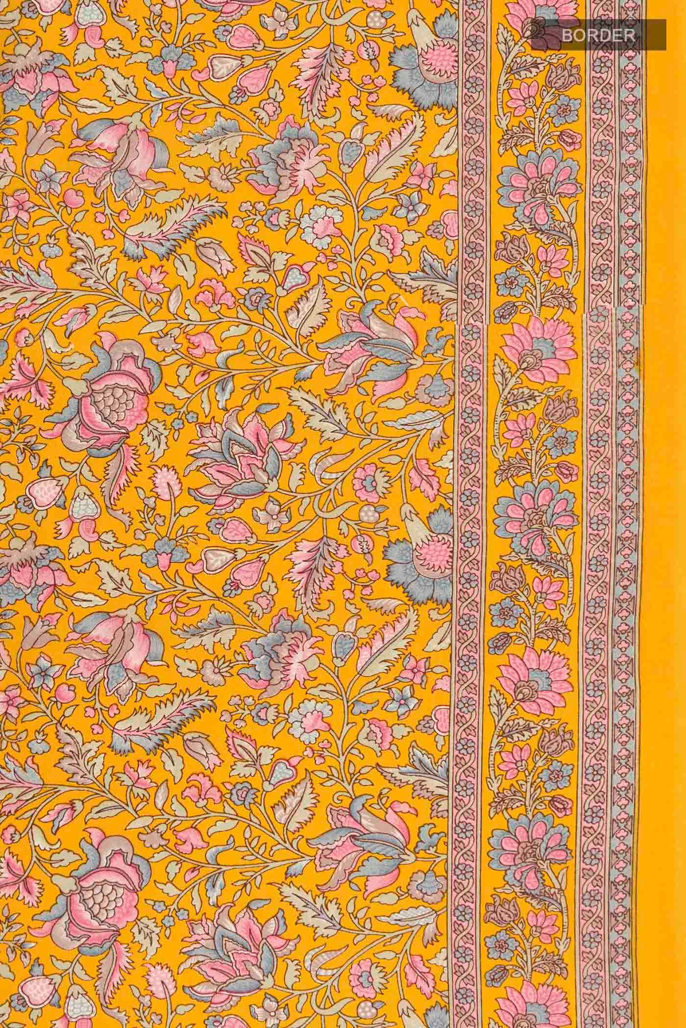 Yellow Mysore Crepe Saree - Image 3