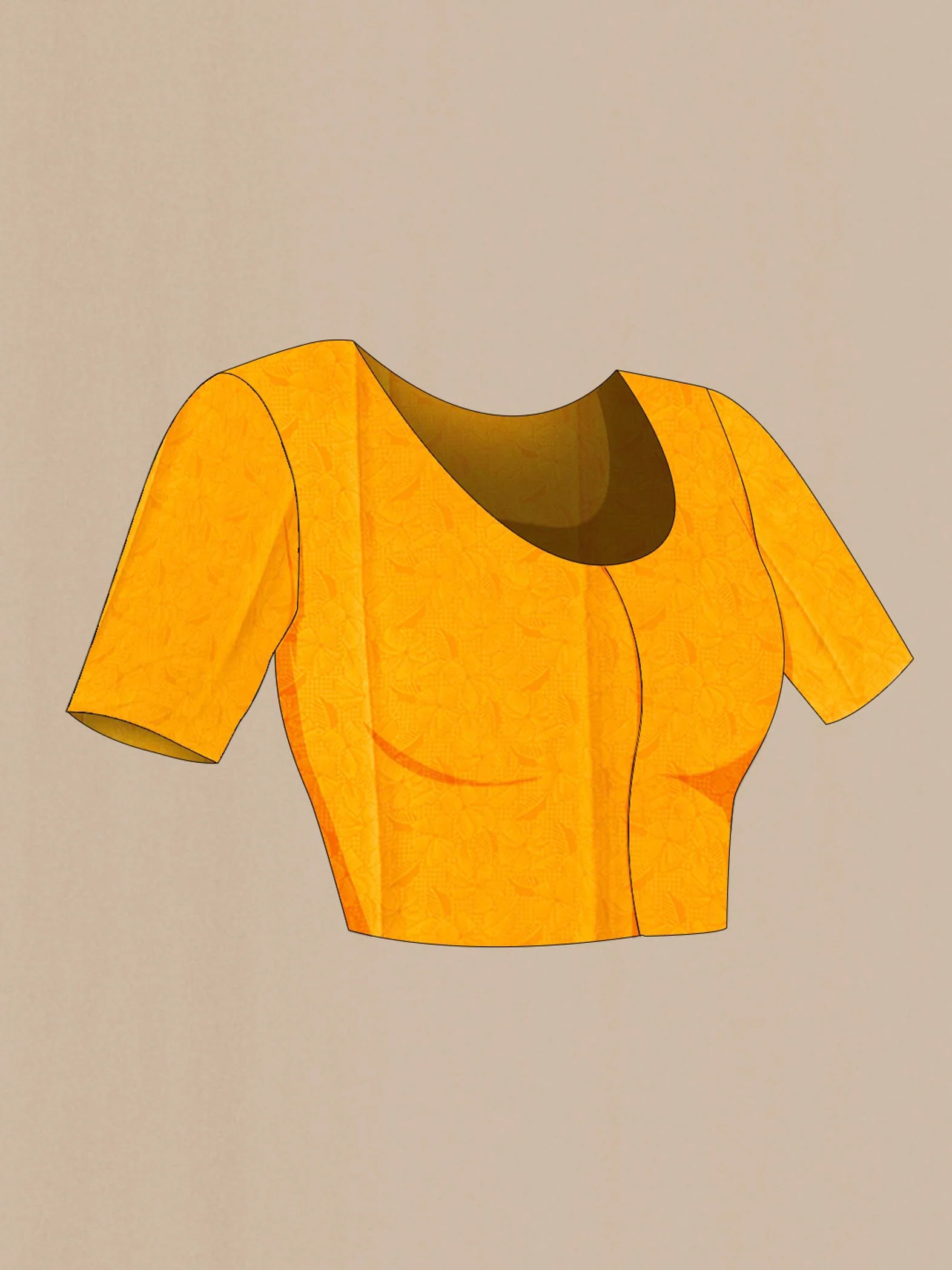 Yellow Mysore Crepe Saree - Image 4