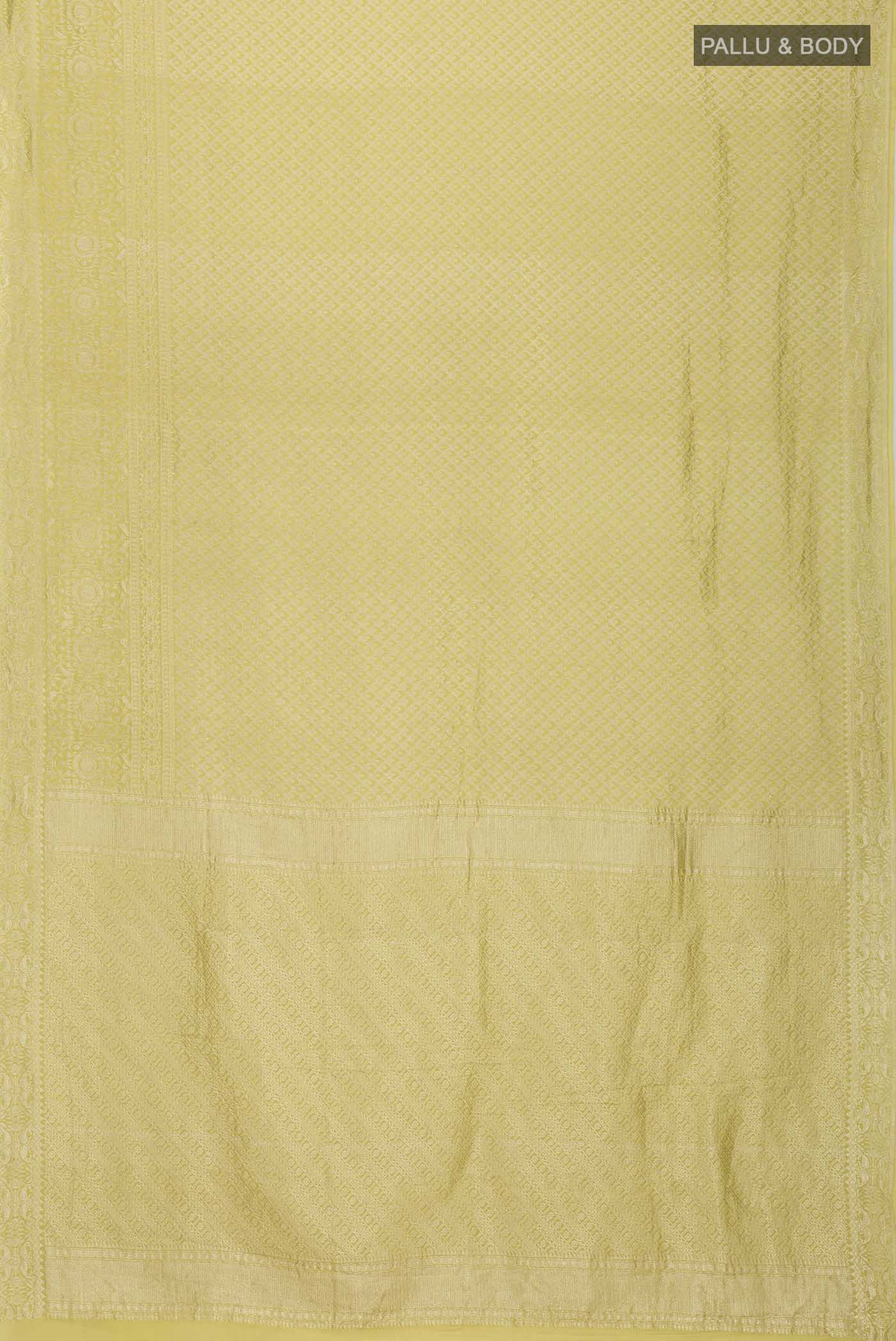 Green Mysore Crepe Saree - Image 6