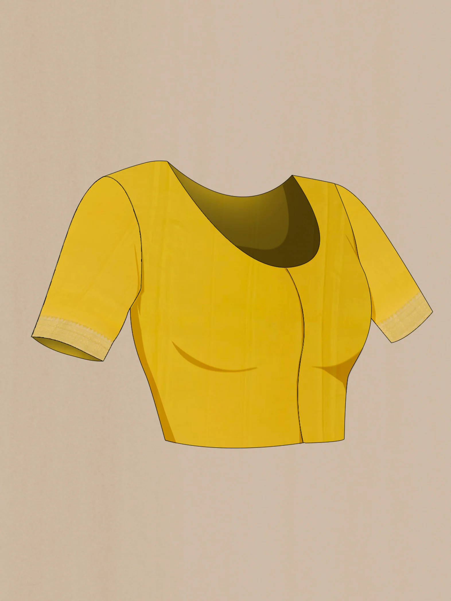 Yellow Mysore Crepe Saree - Image 2
