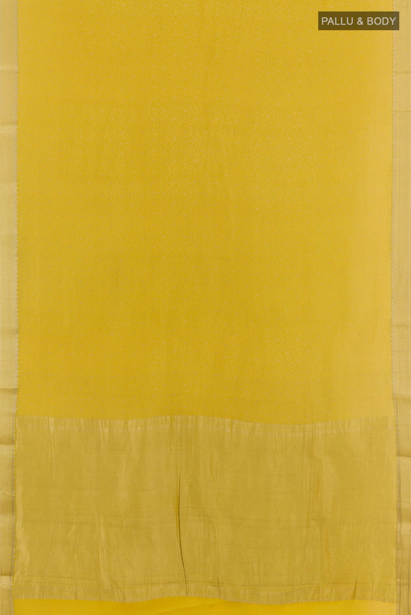 Yellow Mysore Crepe Saree - Image 3