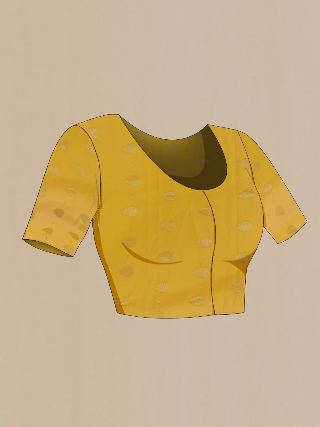 Yellow Mysore Crepe Saree - Image 2