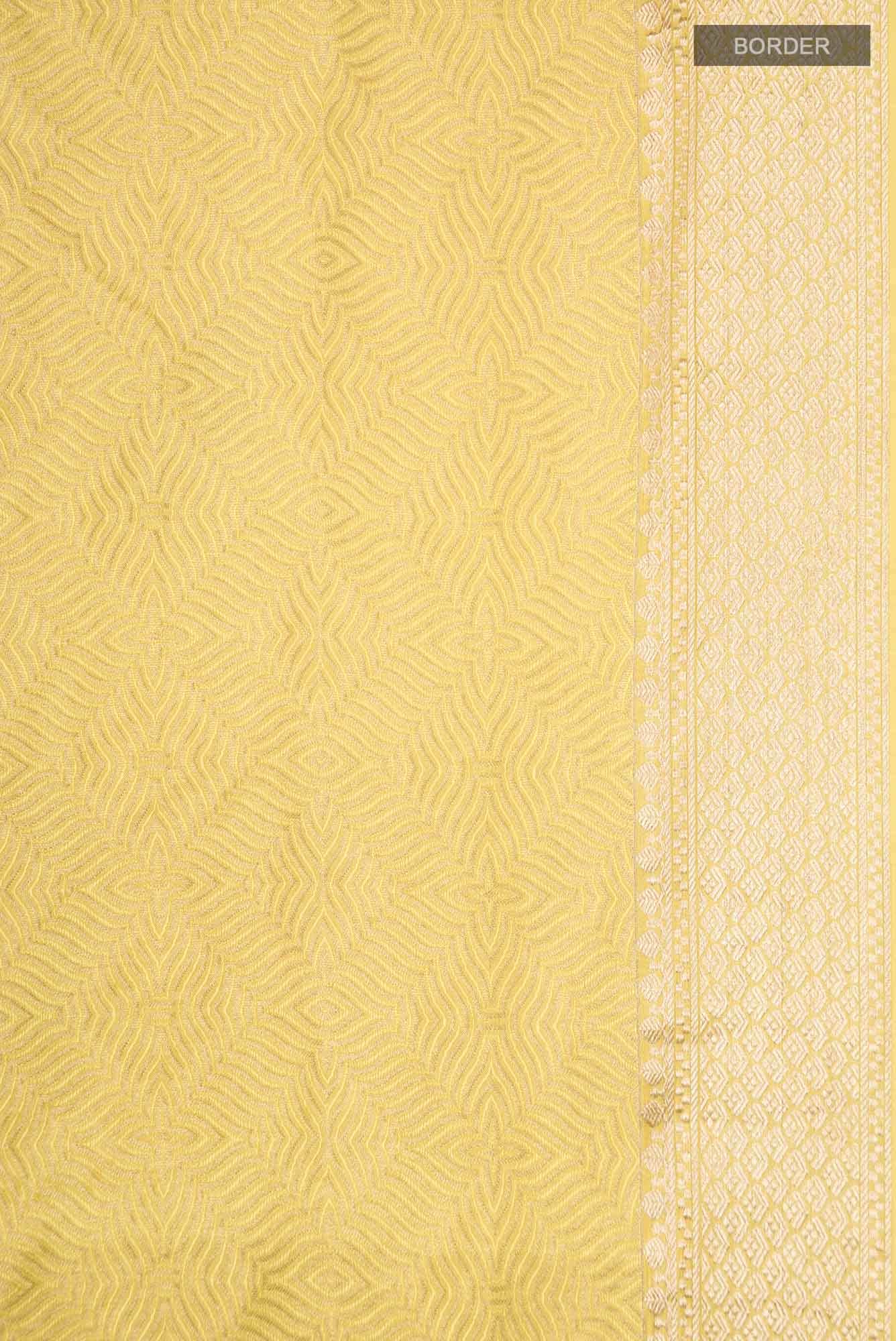 Yellow Mysore Crepe Saree - Image 4